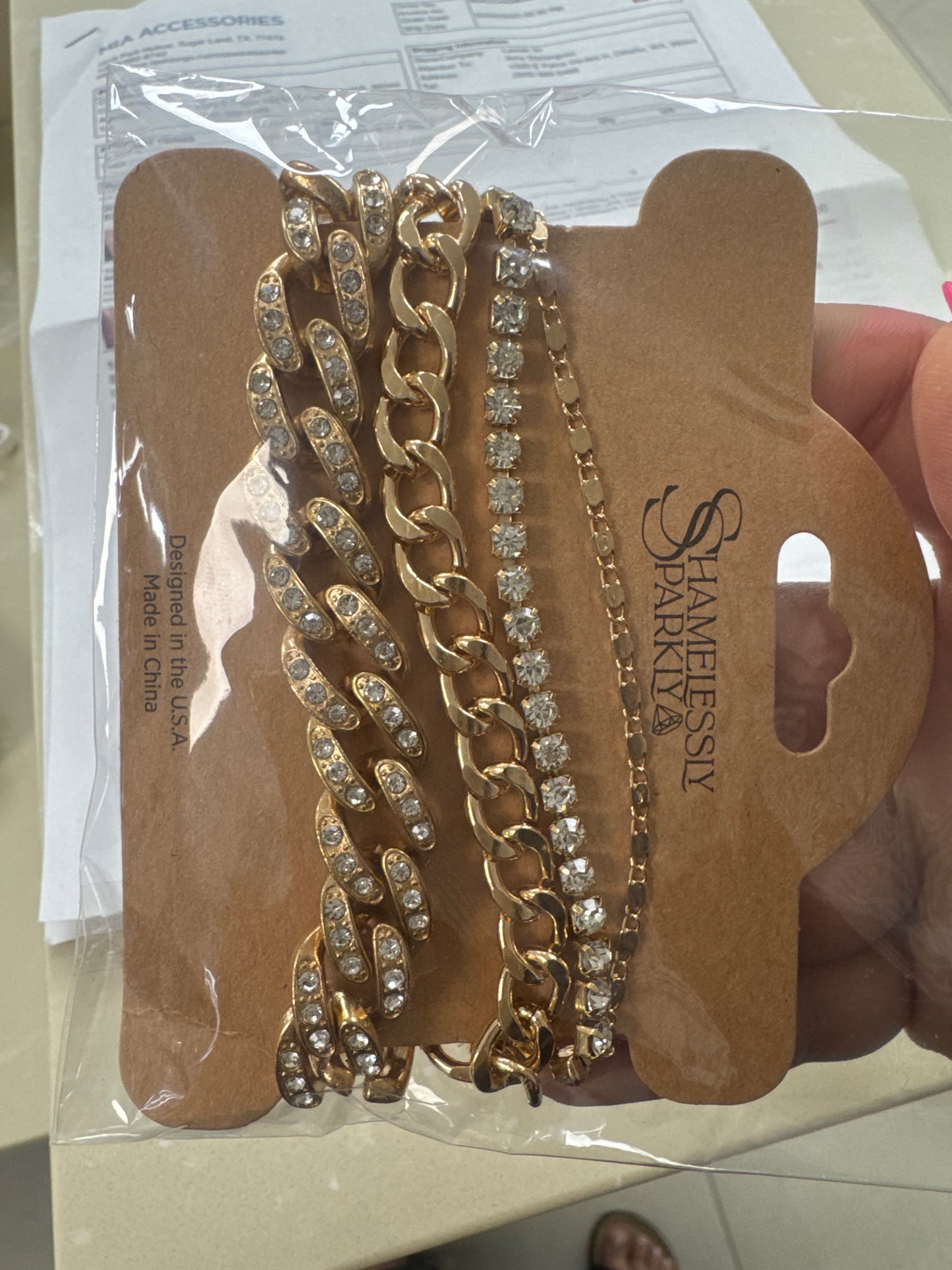 Gold bracelet set