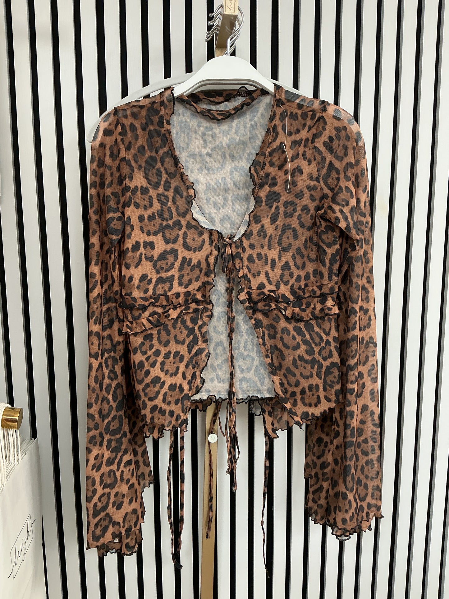 Cheetah open tie top
