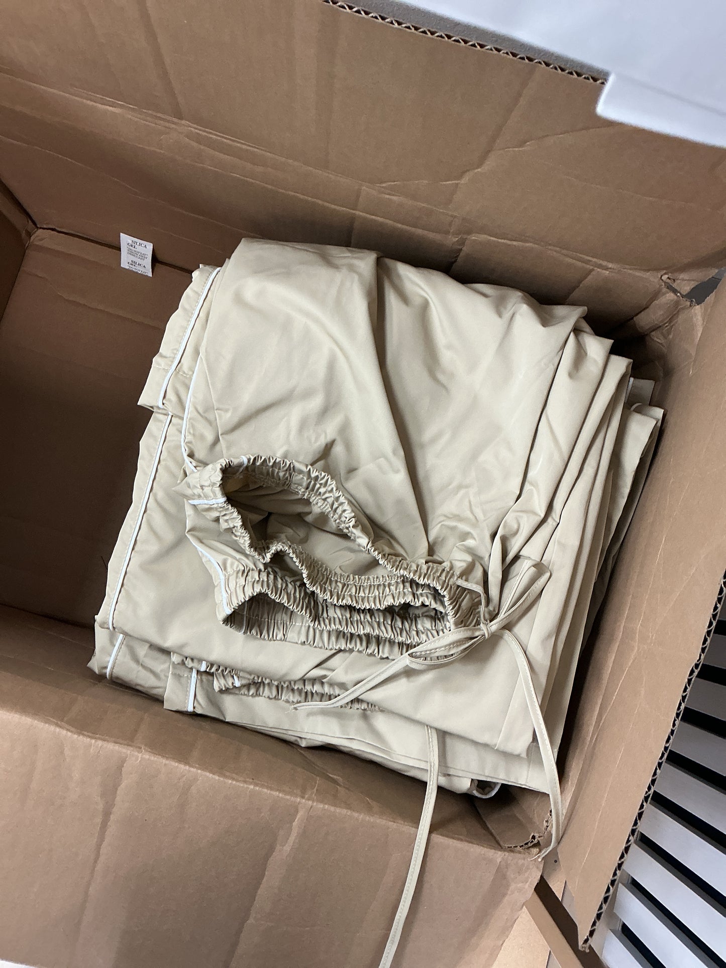 Beige track suit pants