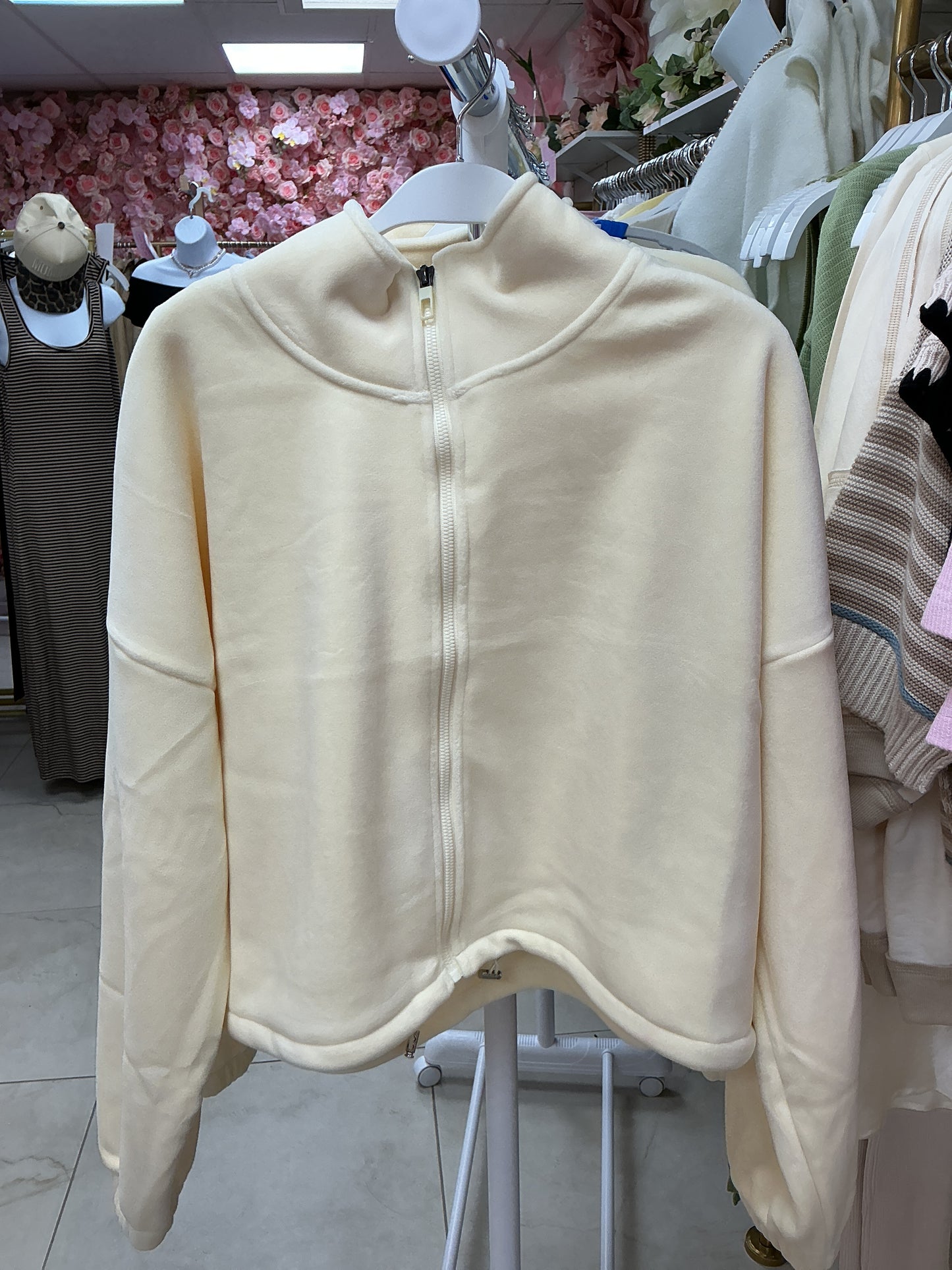 Cream zip up jacket