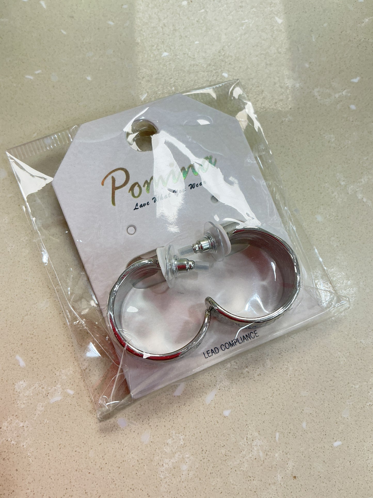 Silver small hoop earrings