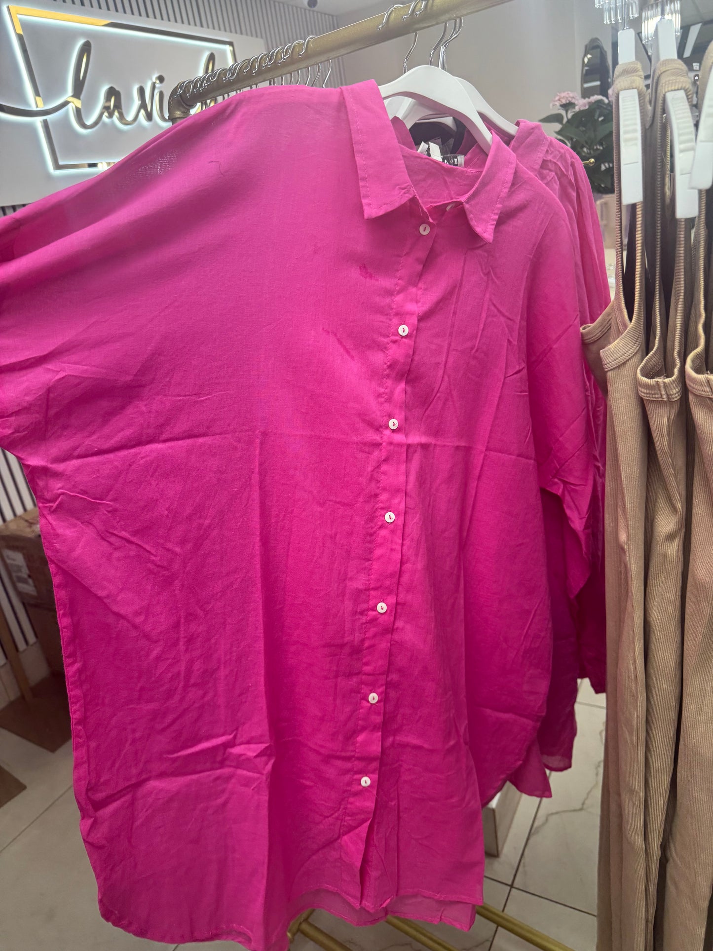 Pink button up