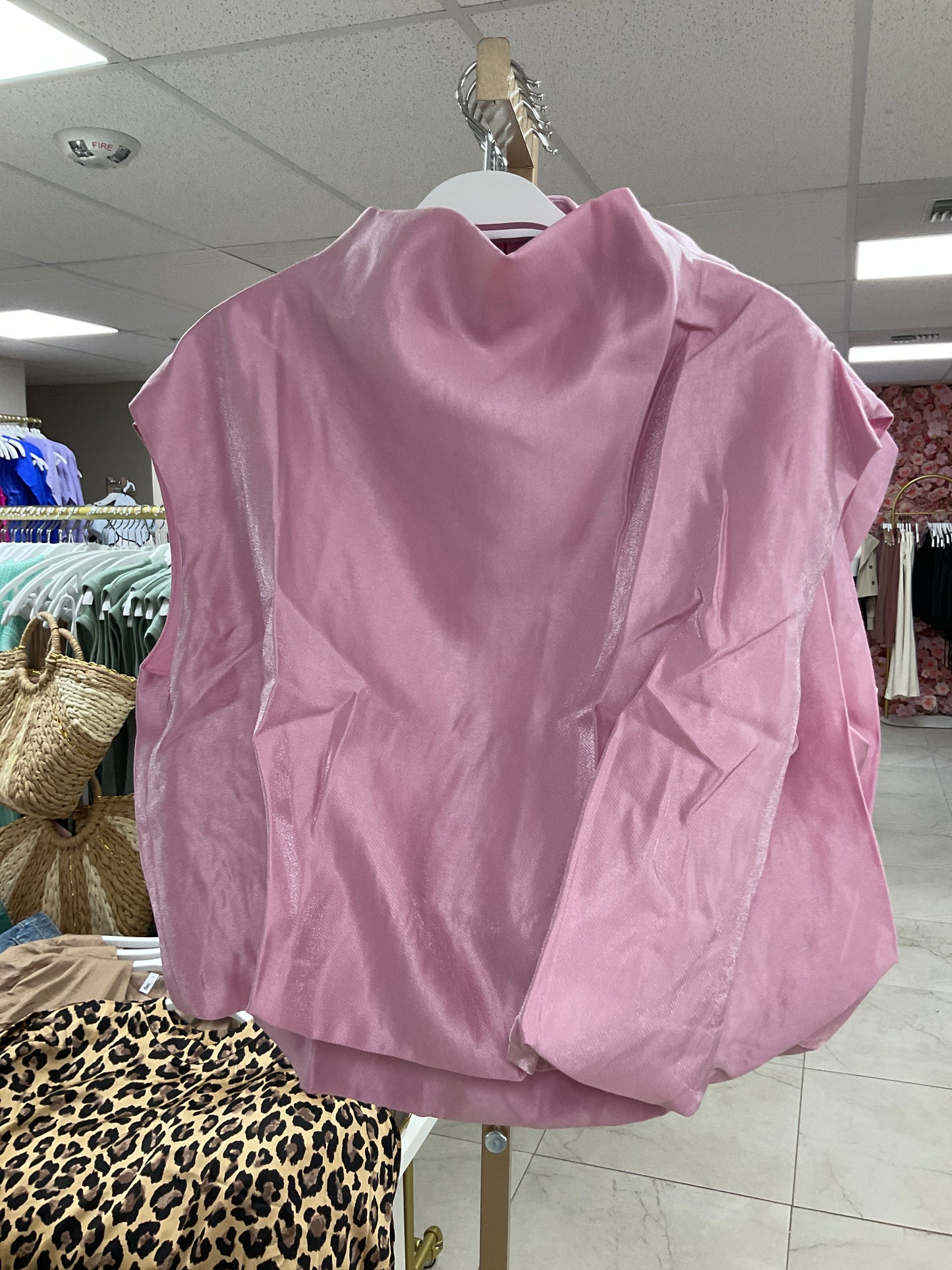 Pink shimmery top