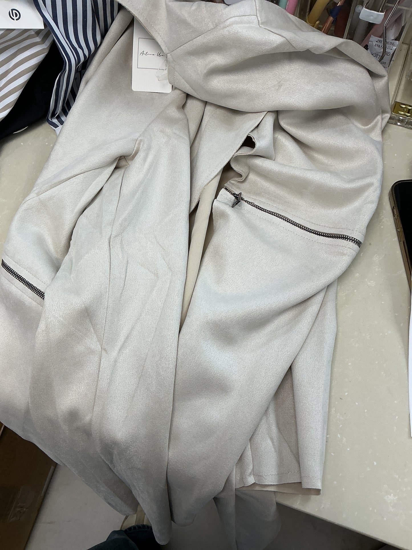 Beige zip up jacket