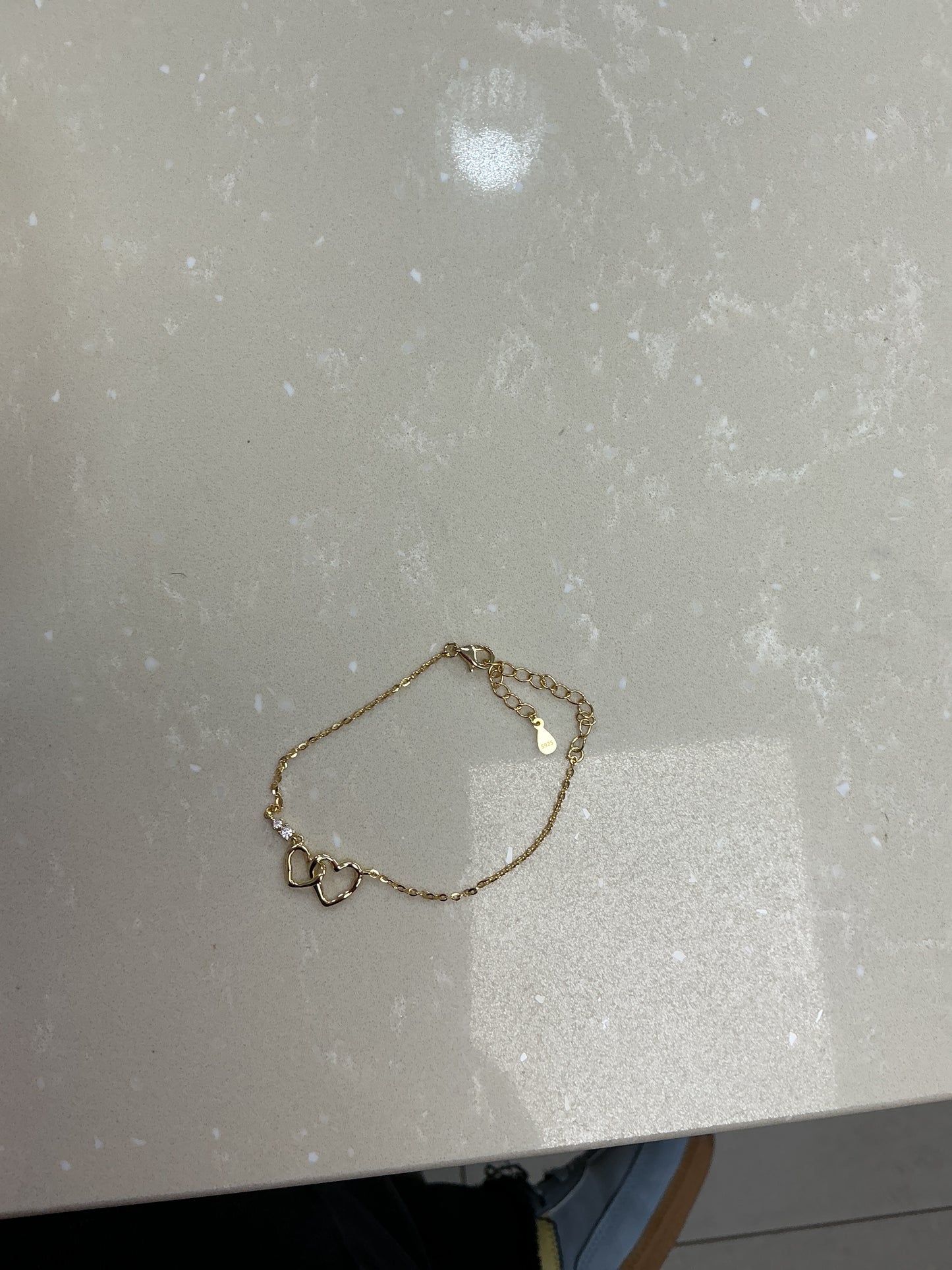 Gold heart bracelet