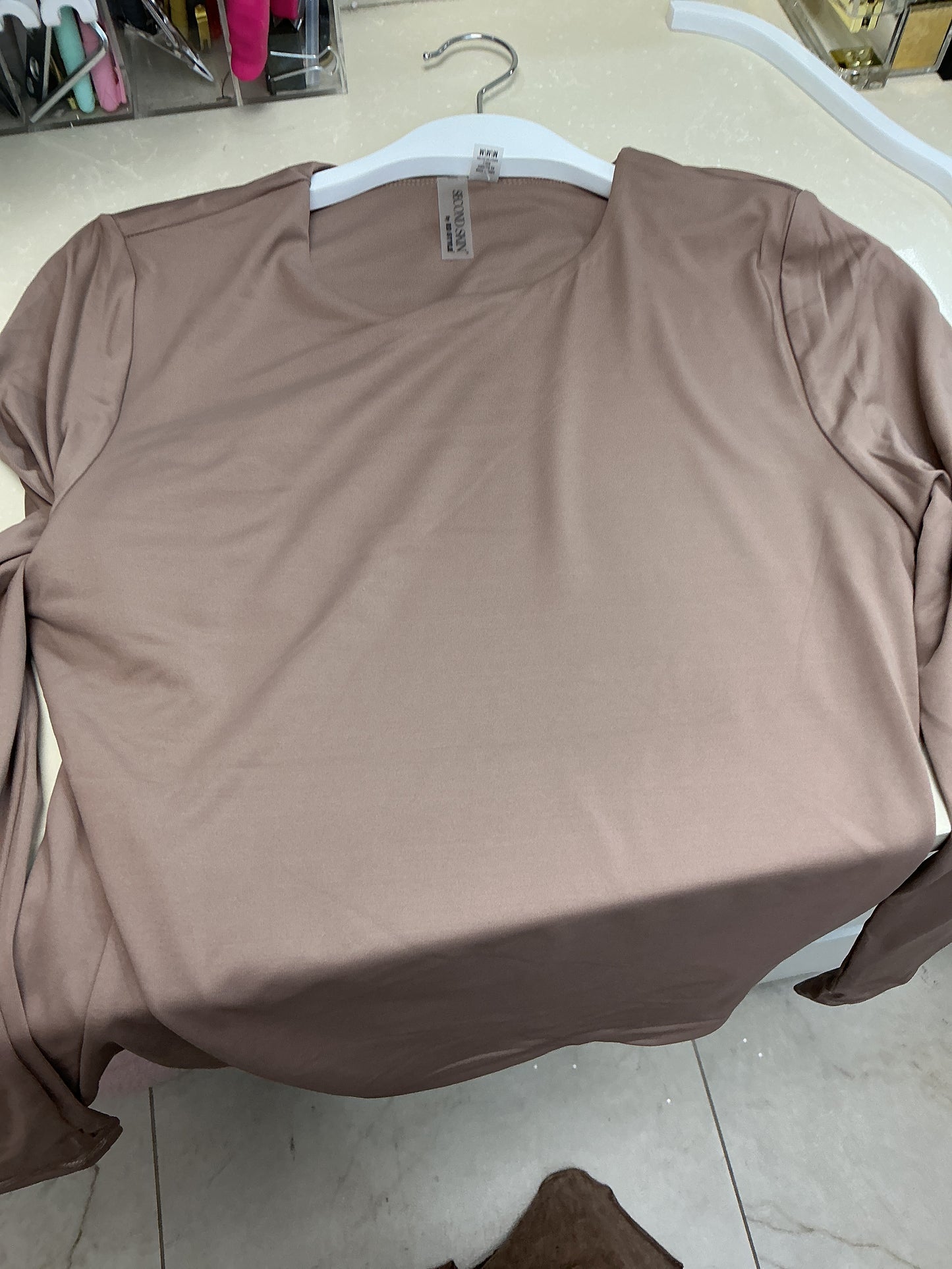 Brown fitted long sleeve