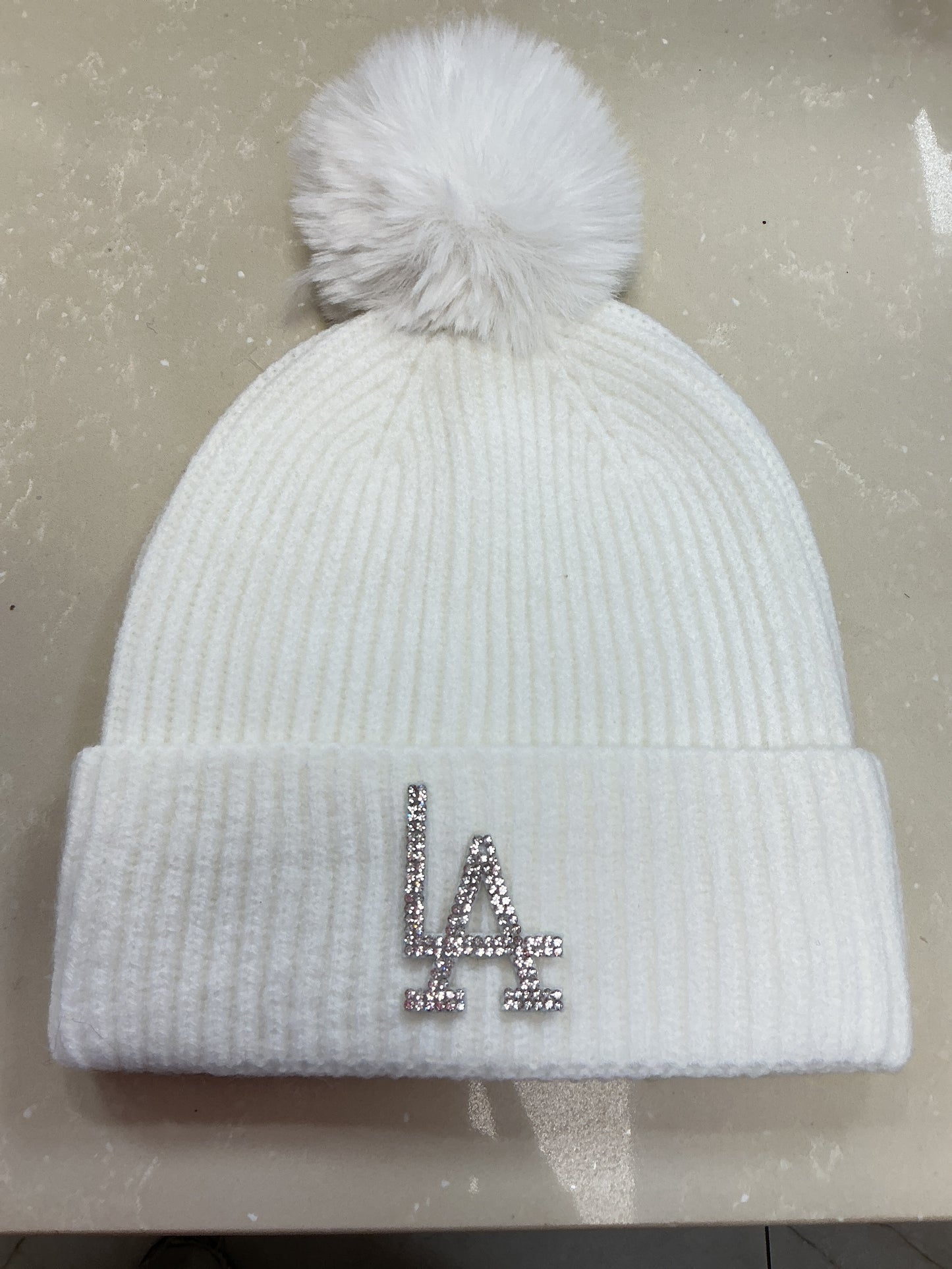 White bling LA hat