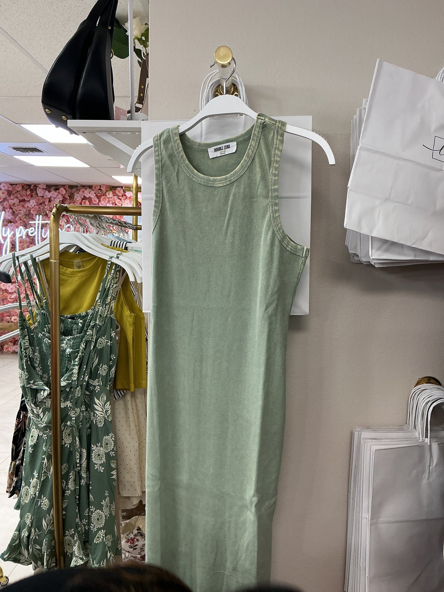 Green long dress