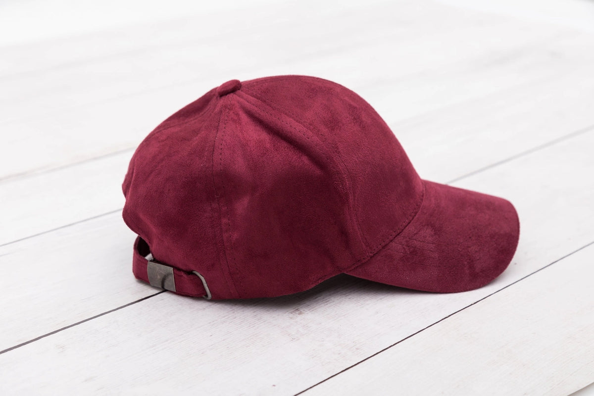 Burgundy suede hat