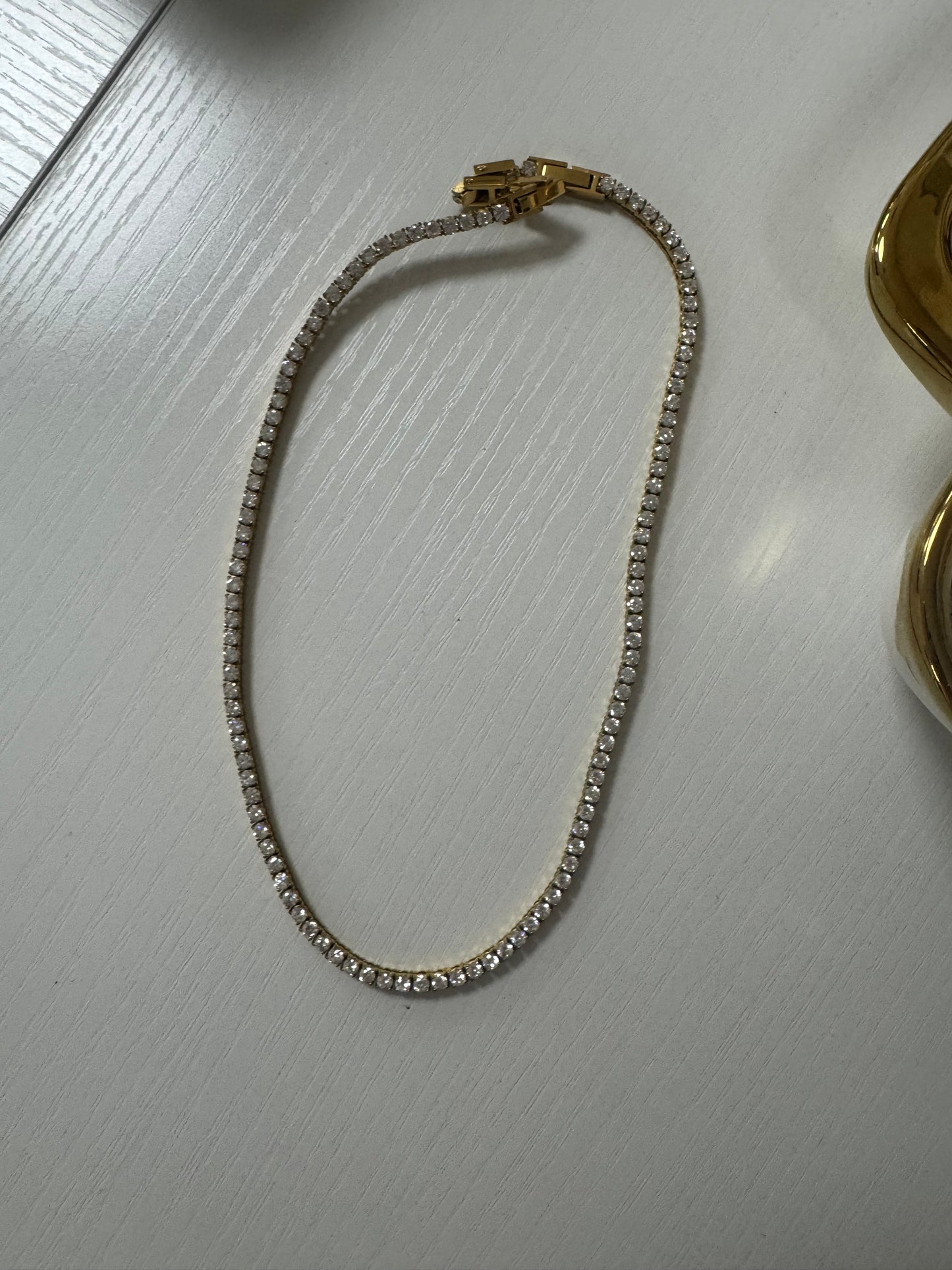 Tennis necklace gold
