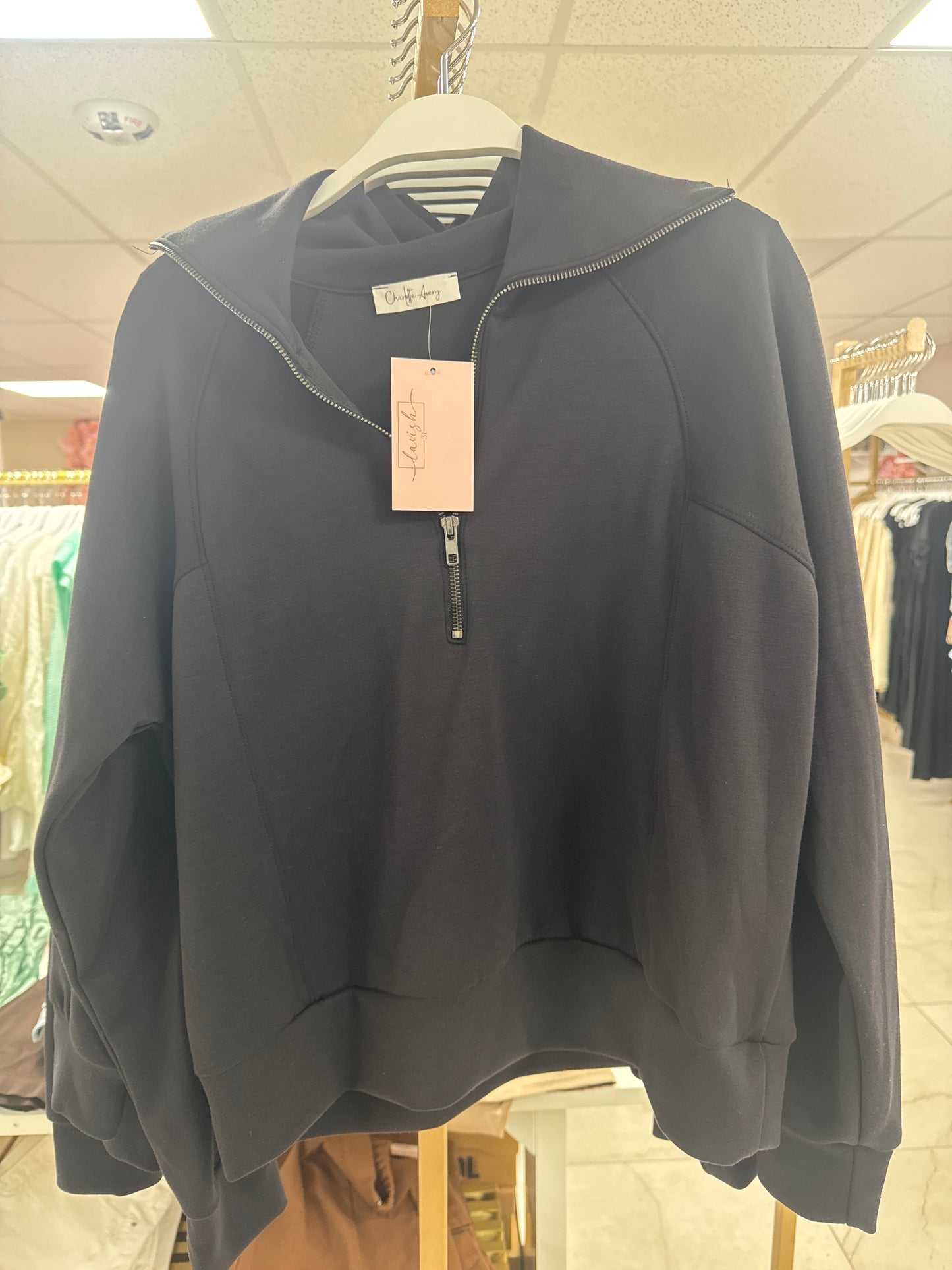 Black quarter zip sweater