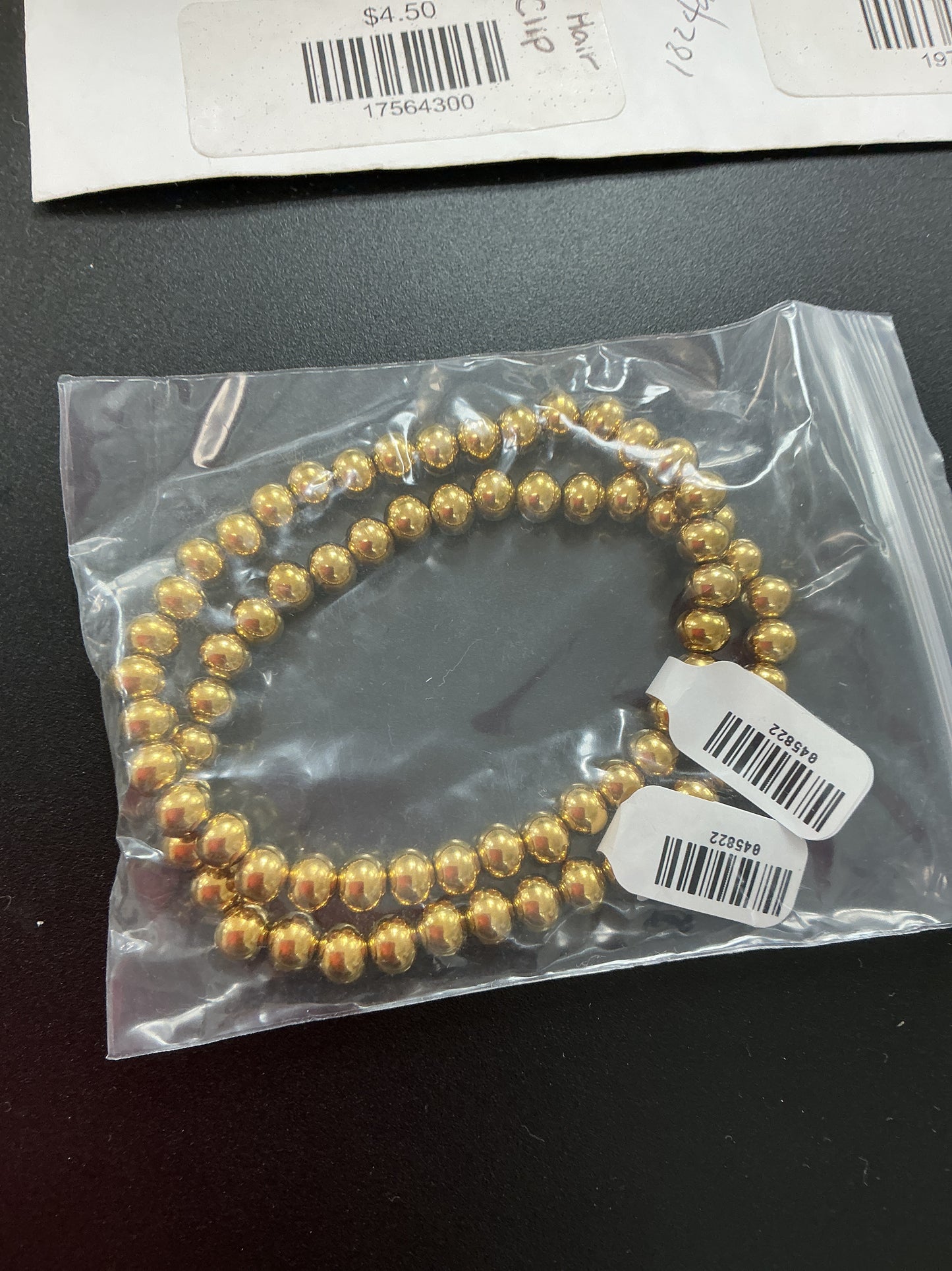 Gold bead bracelet