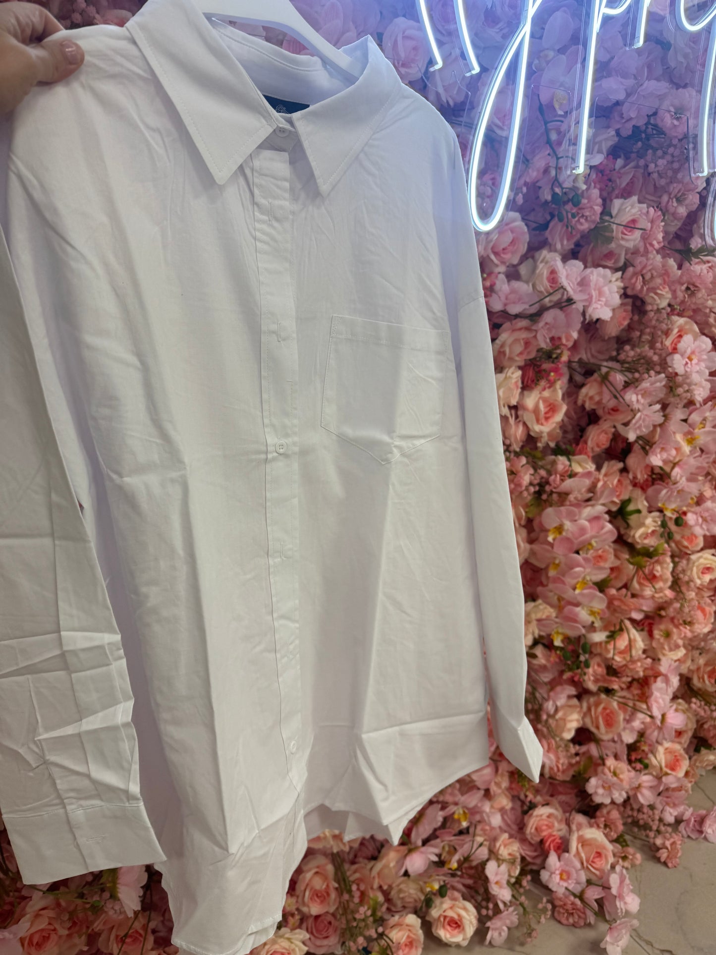 White button up white shirt