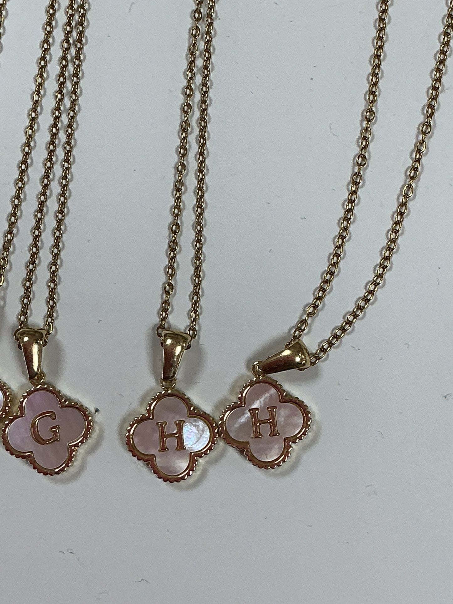 H clover letter necklace