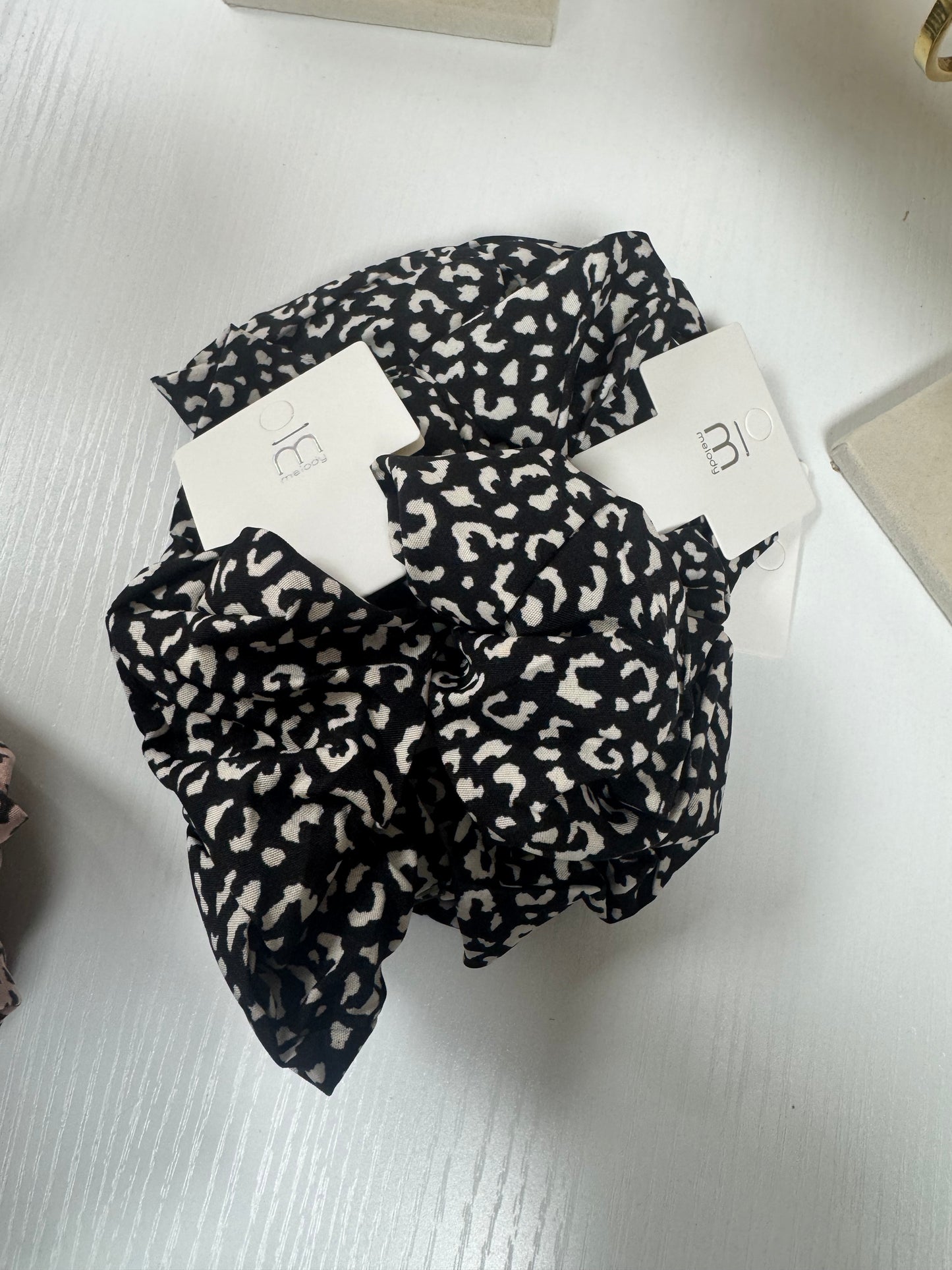 Black leopard scrunchie