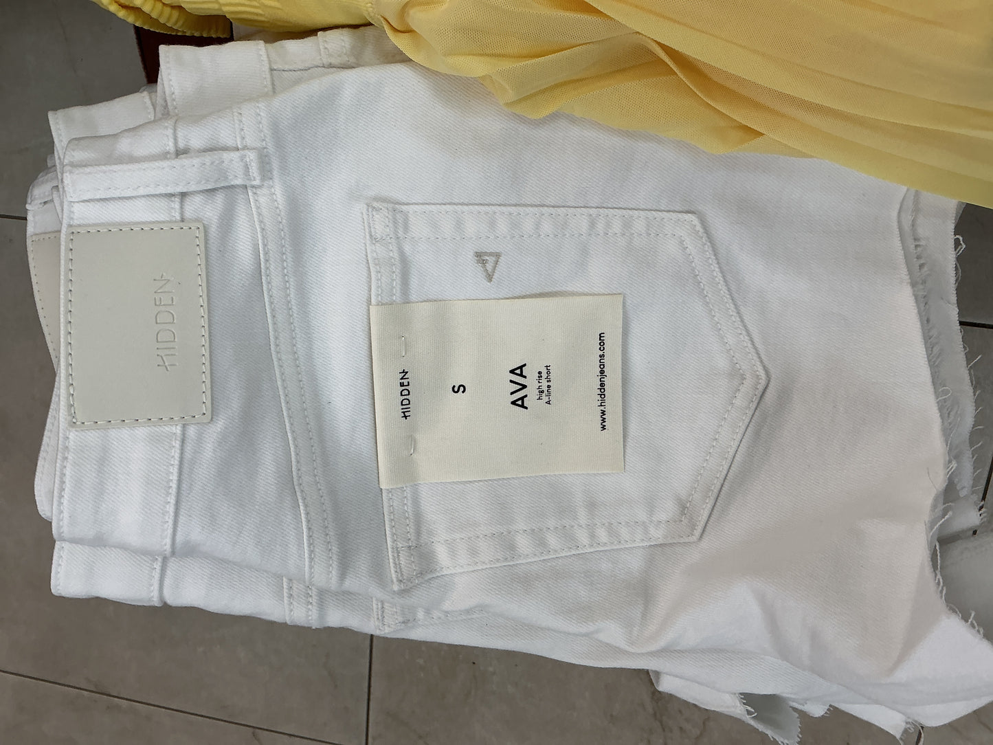 White Ava shorts