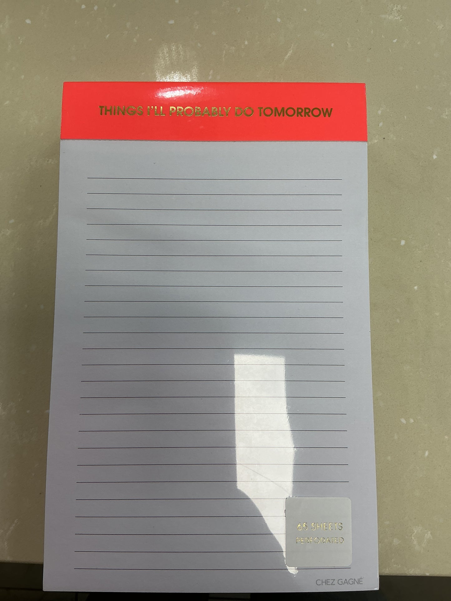 Things I’ll probably do tomorrow notepad