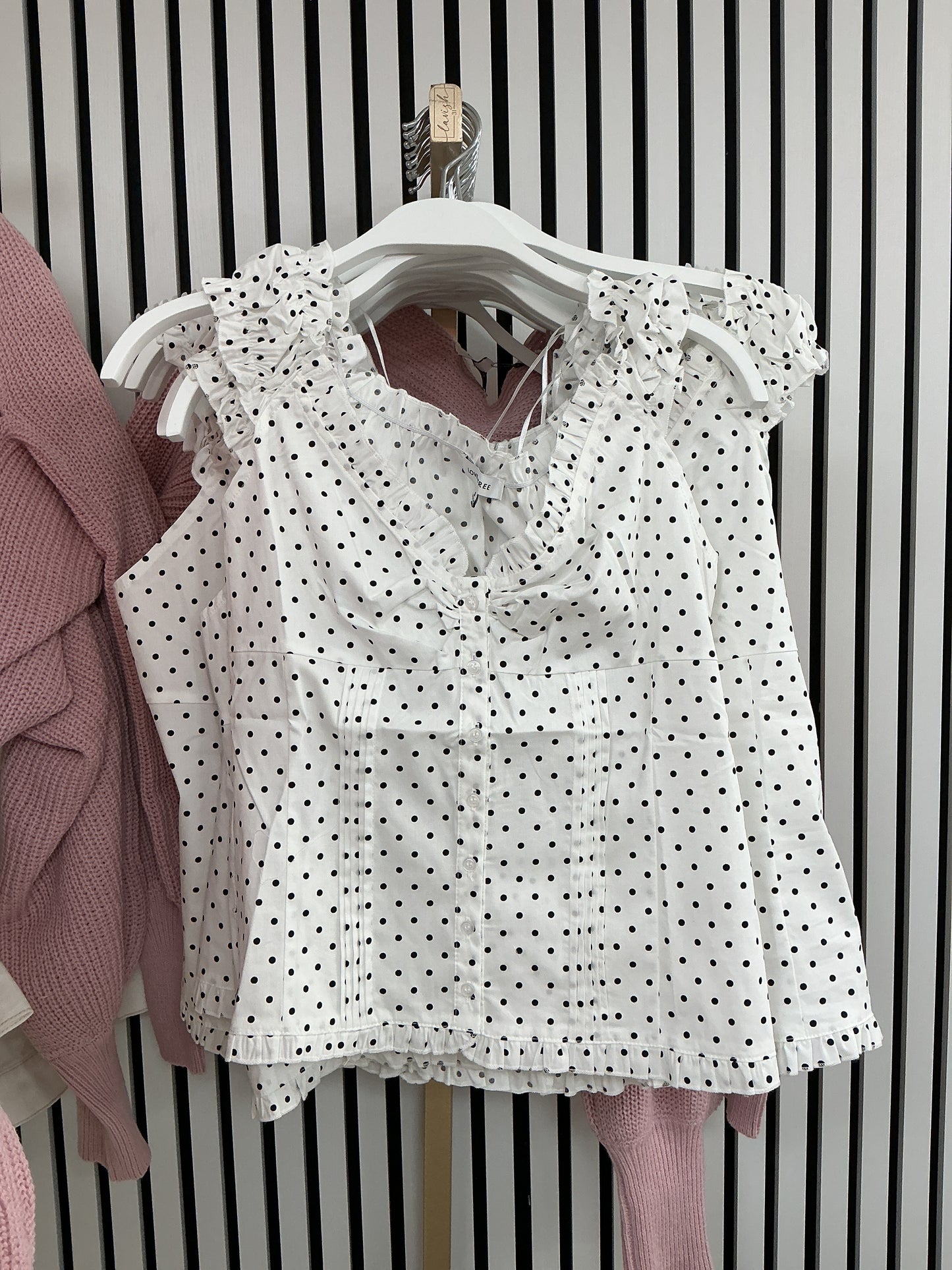 Polkadot ruffled top