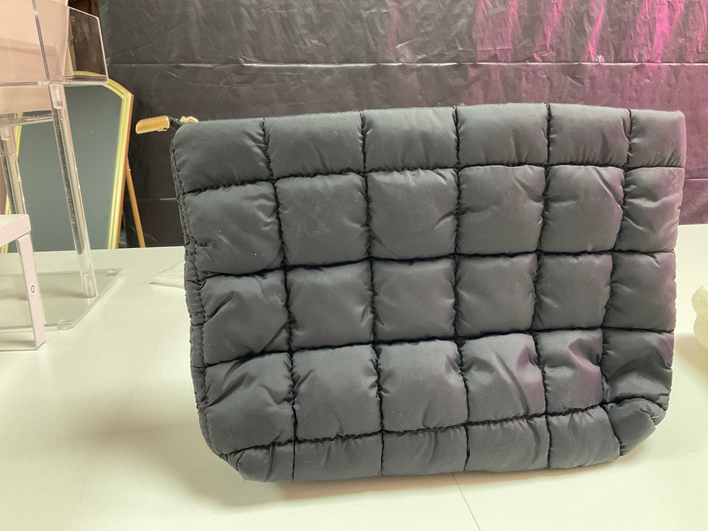 Mini black makeup bag