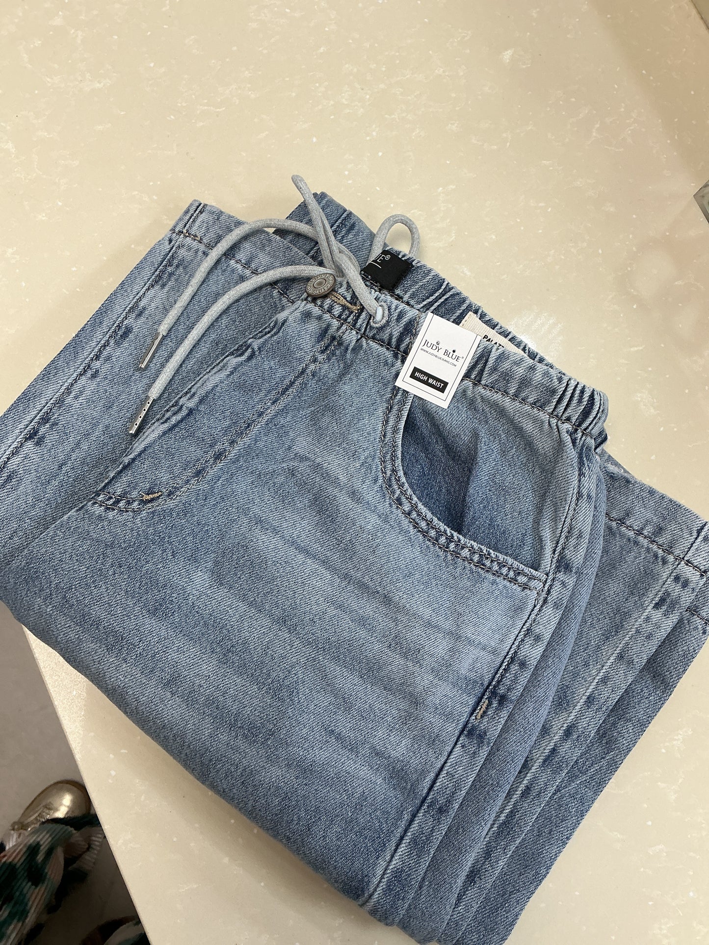 Judy blue denim draw string pants