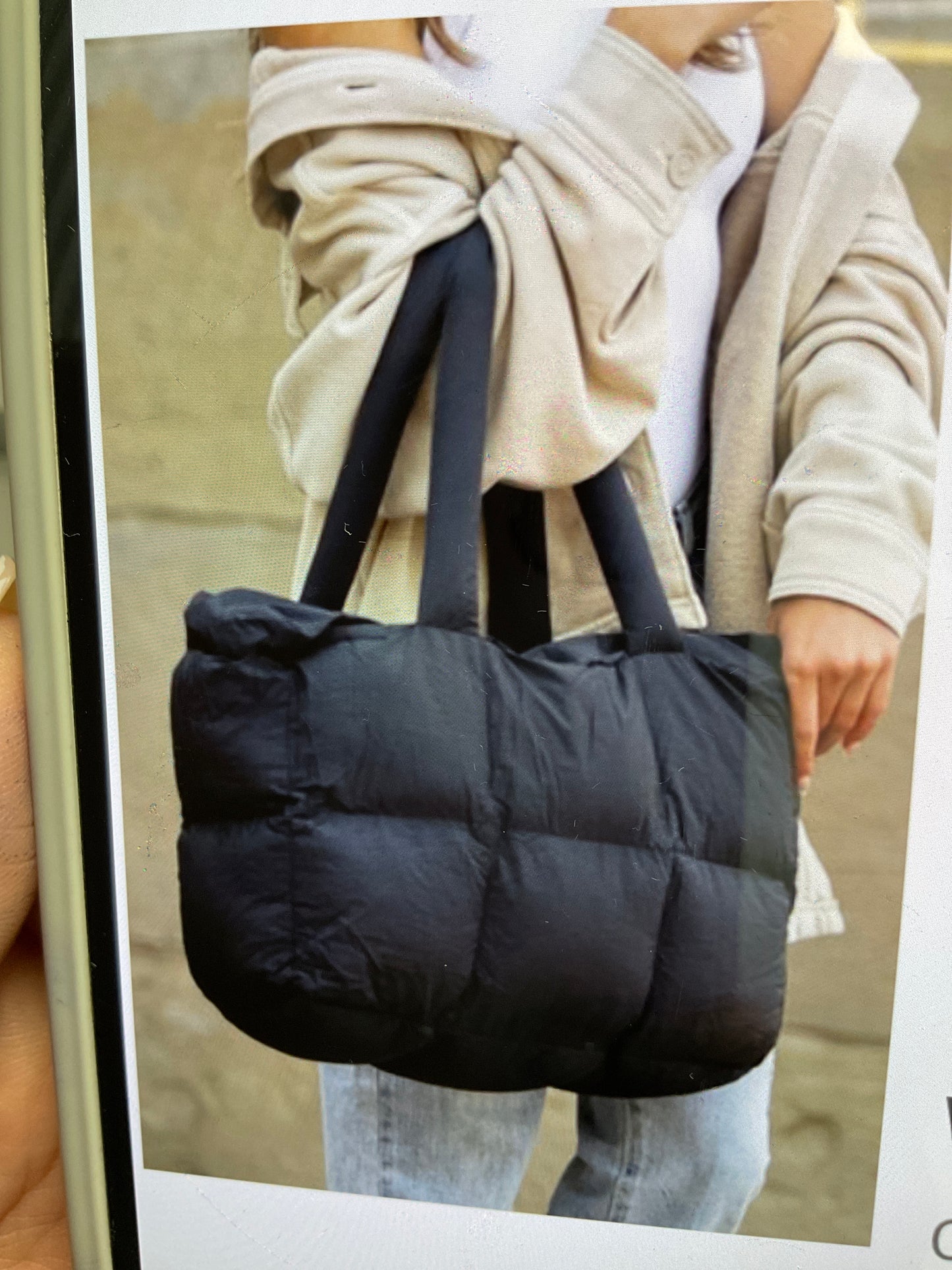 Black Puffer tote bag