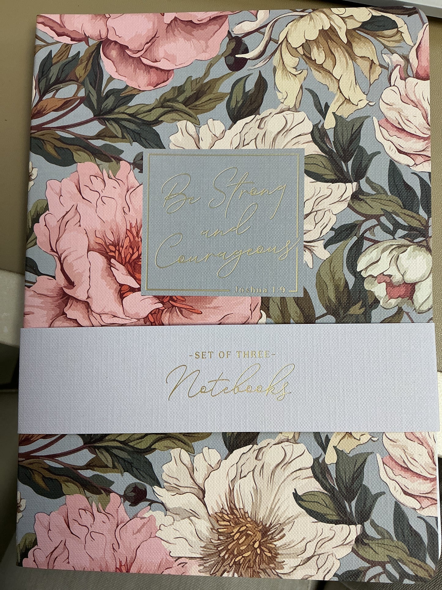 Set of three floral notebooks
