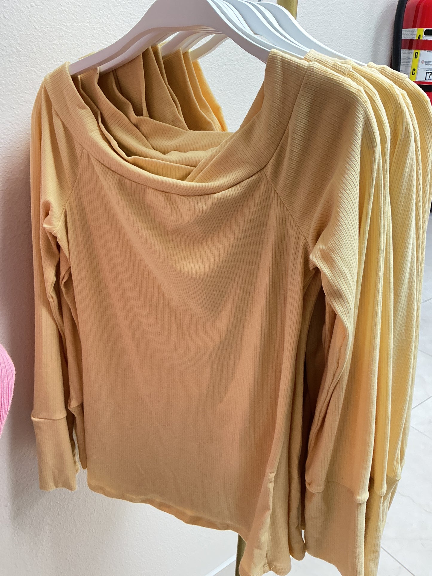 Ribbed off the shoulder top