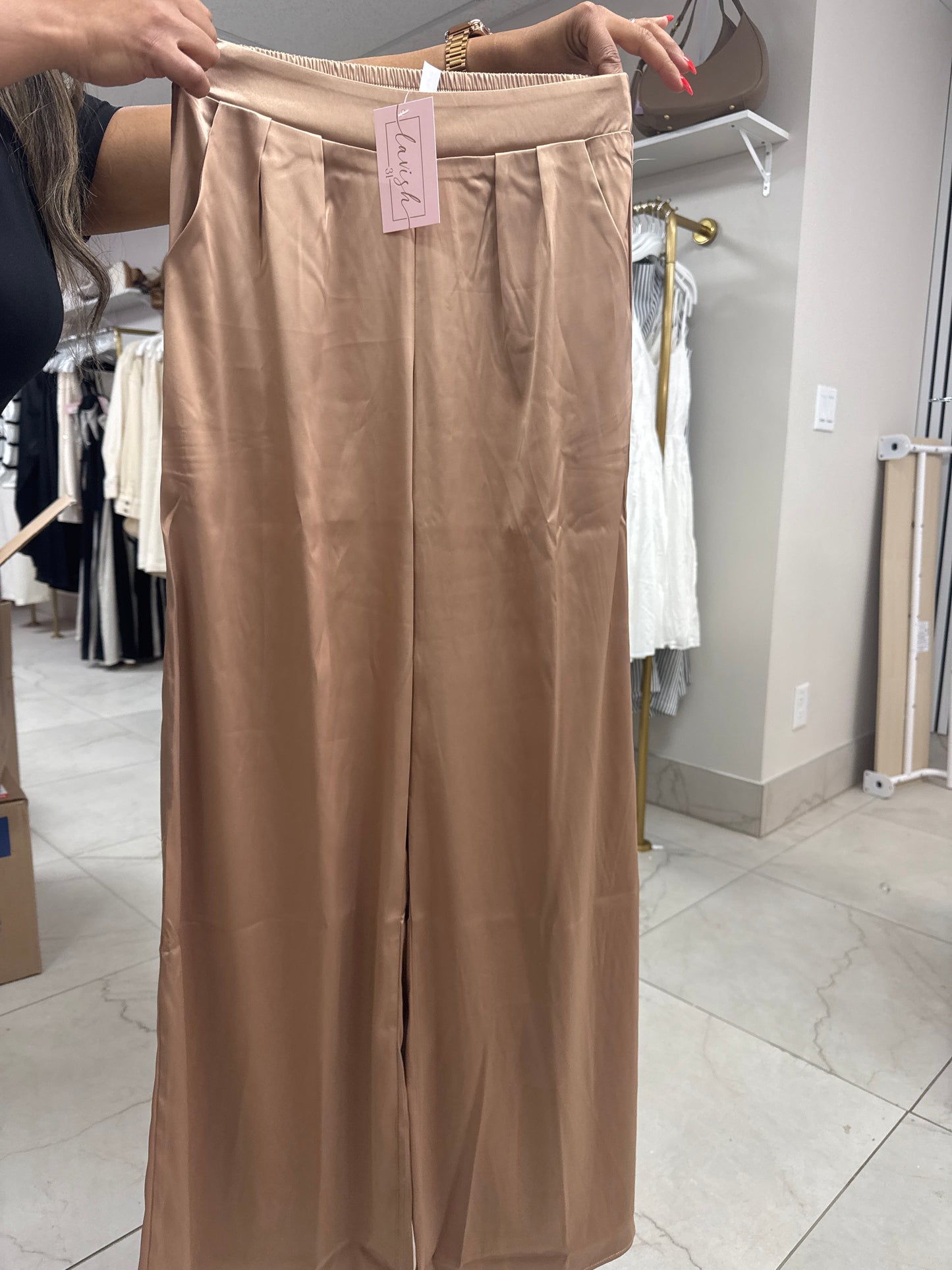 Champagne silk trouser