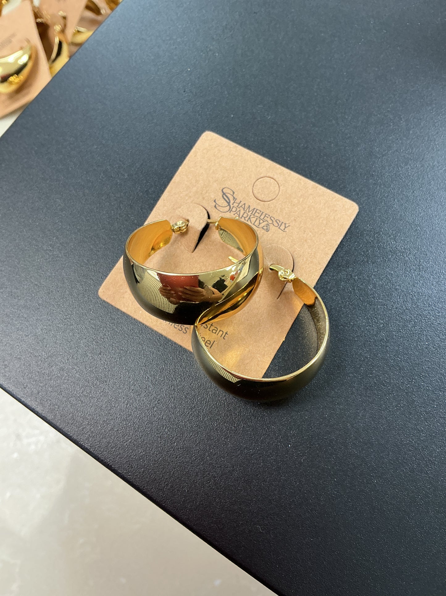 Chunky gold hoop earrings