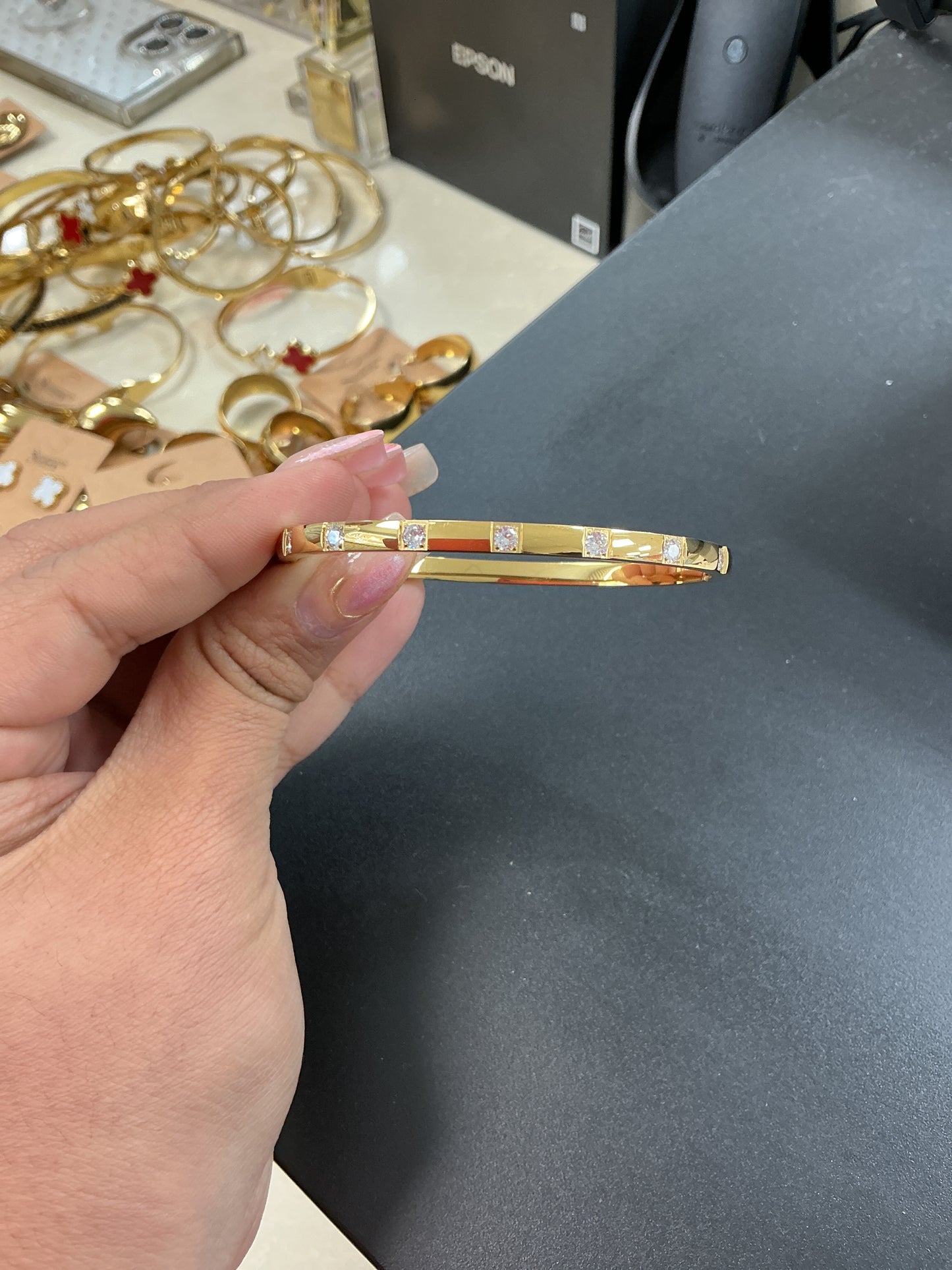Gold and diamond bracelet