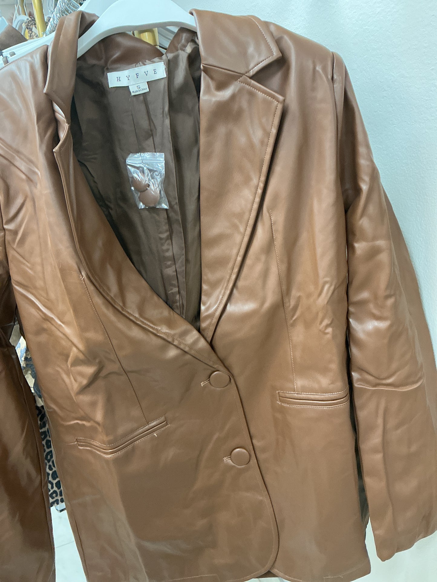 Brown leather jacket