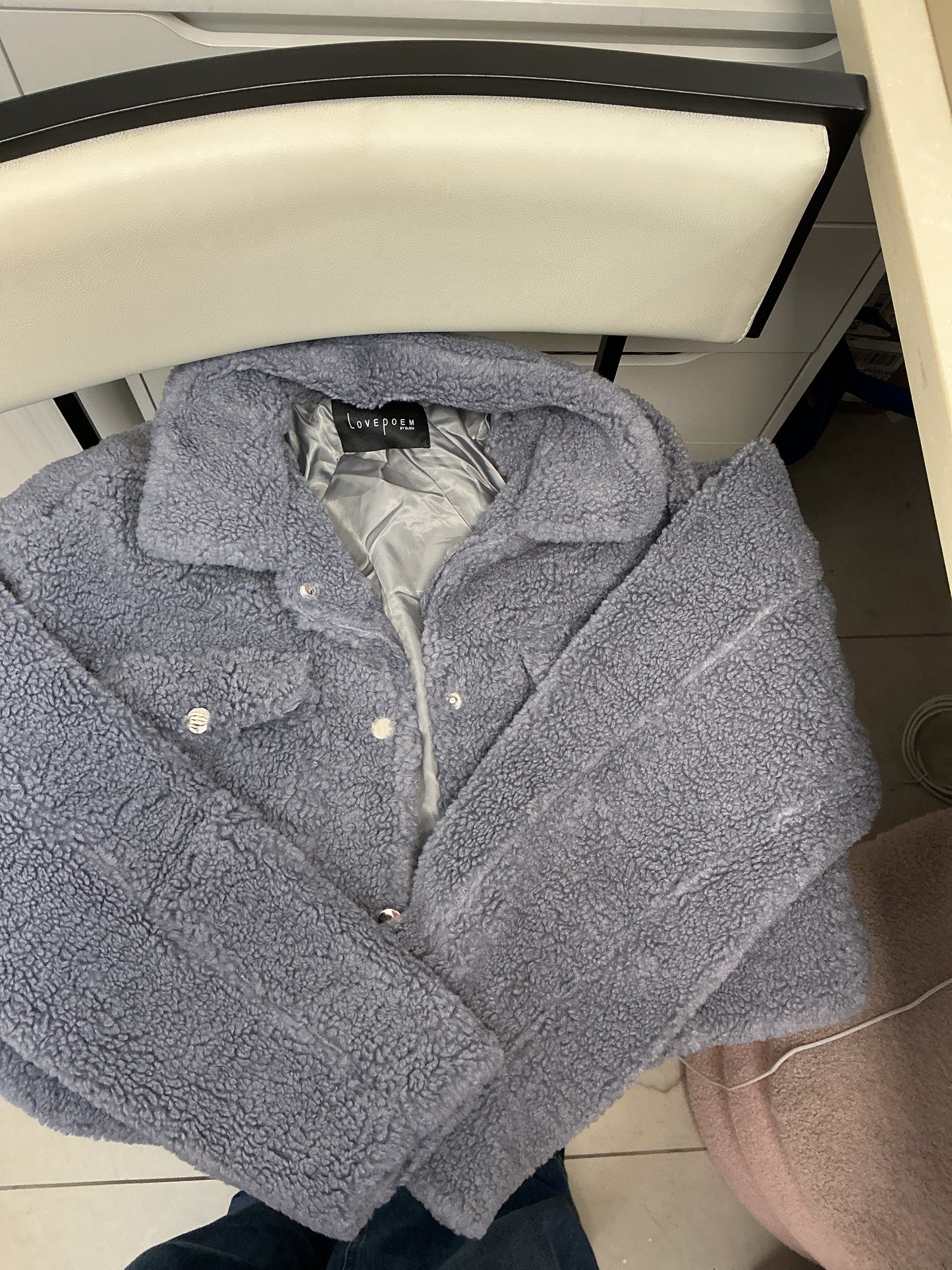 Grey cropped jacket coat