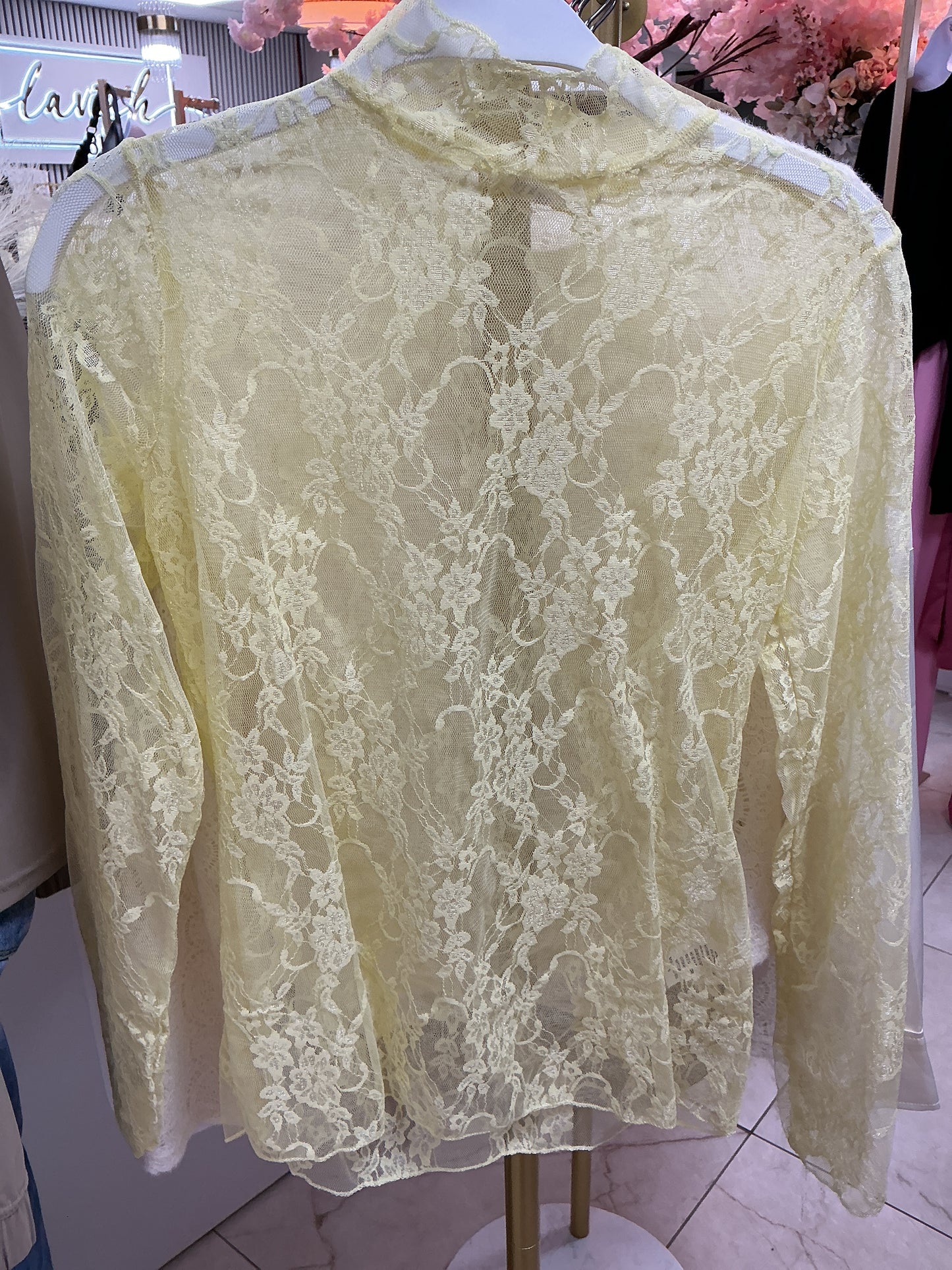 Yellow lace top