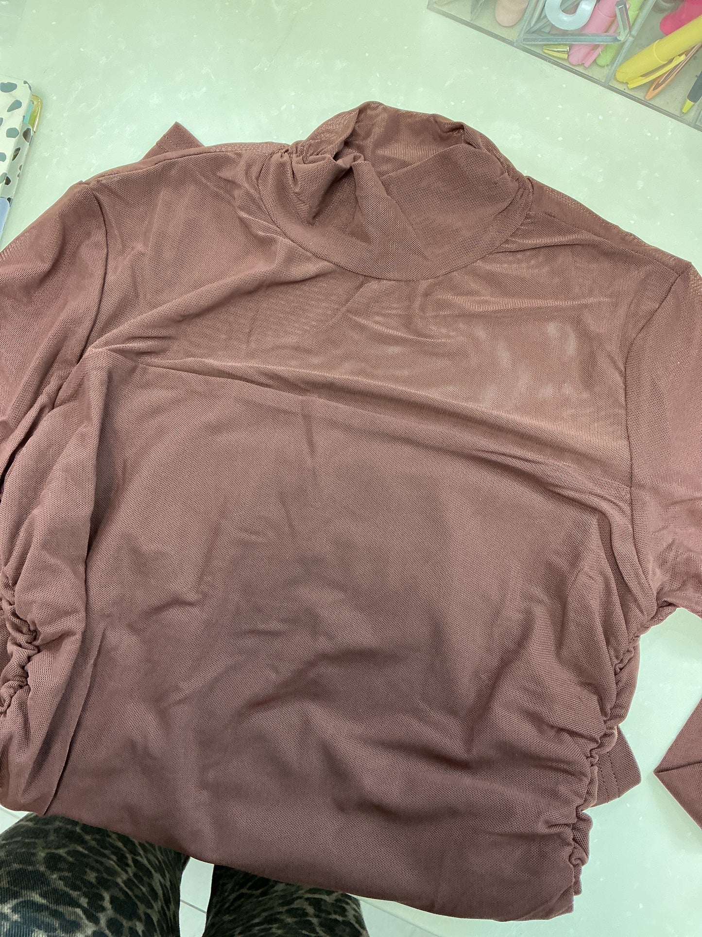 Brown mesh long sleeve
