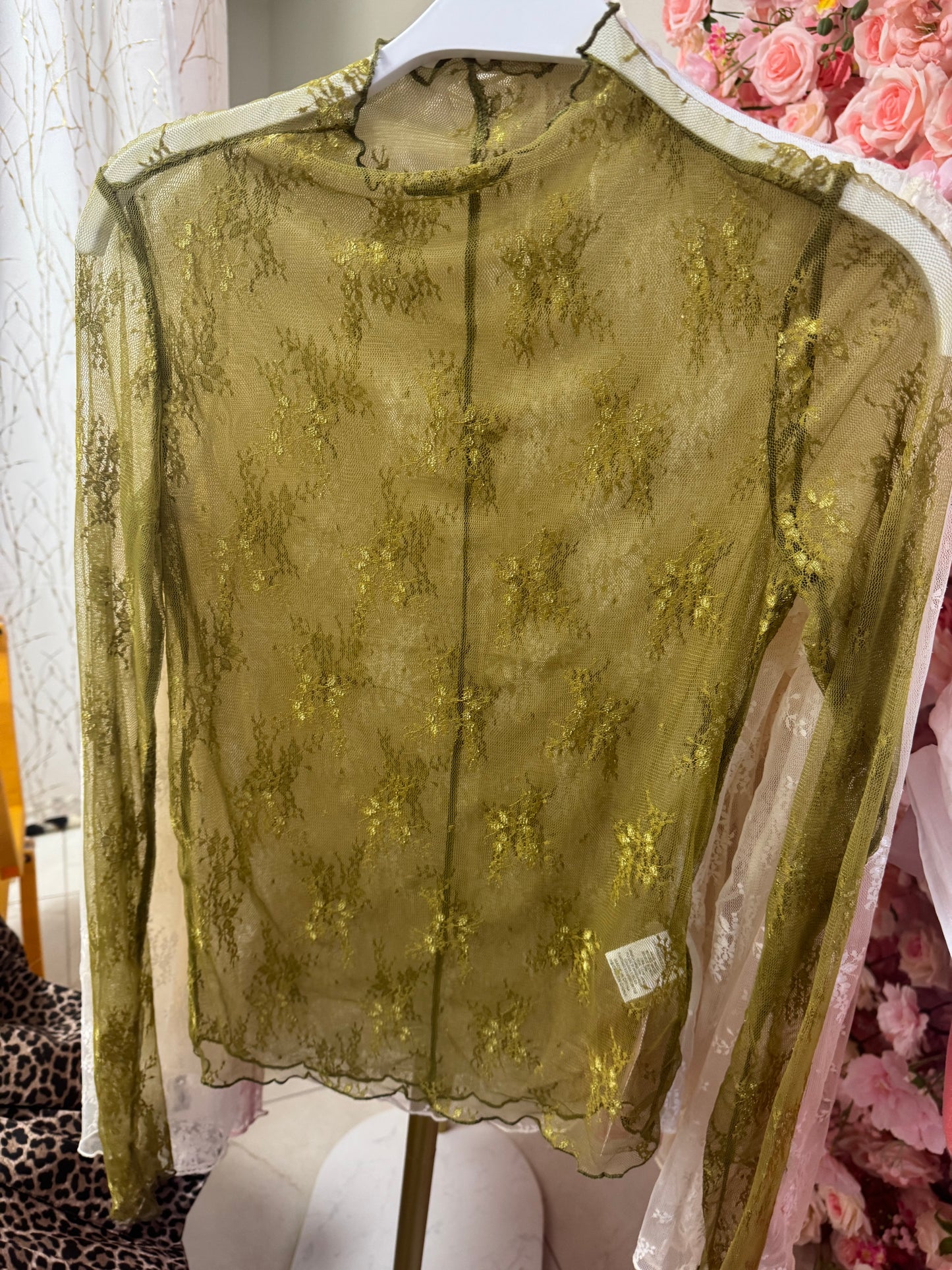 Sheer lace long sleeve