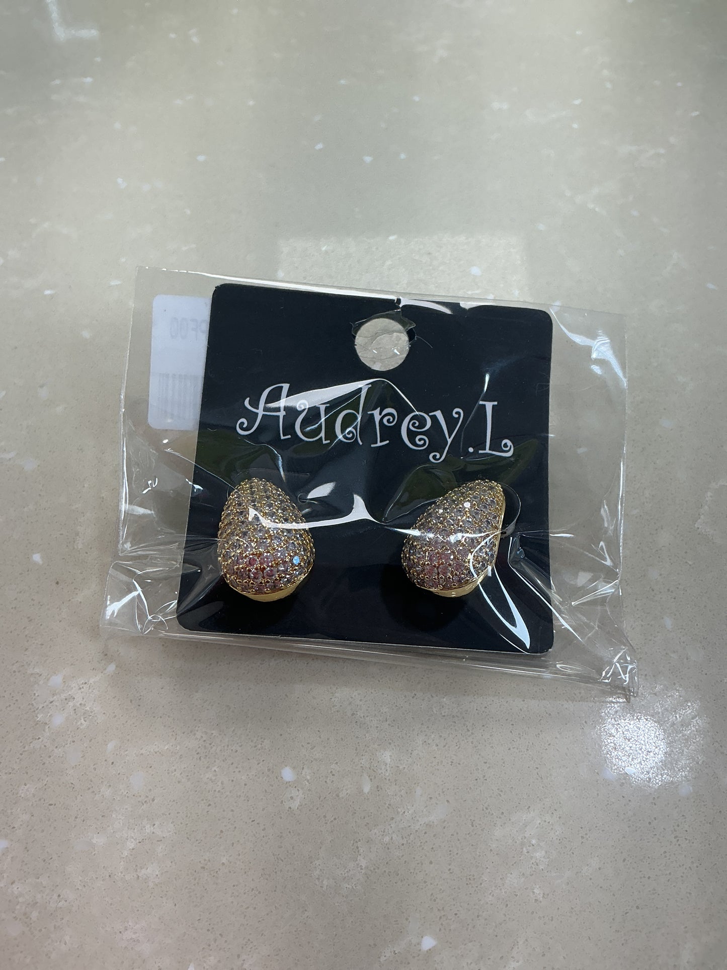 Gold diamond teardrop earrings
