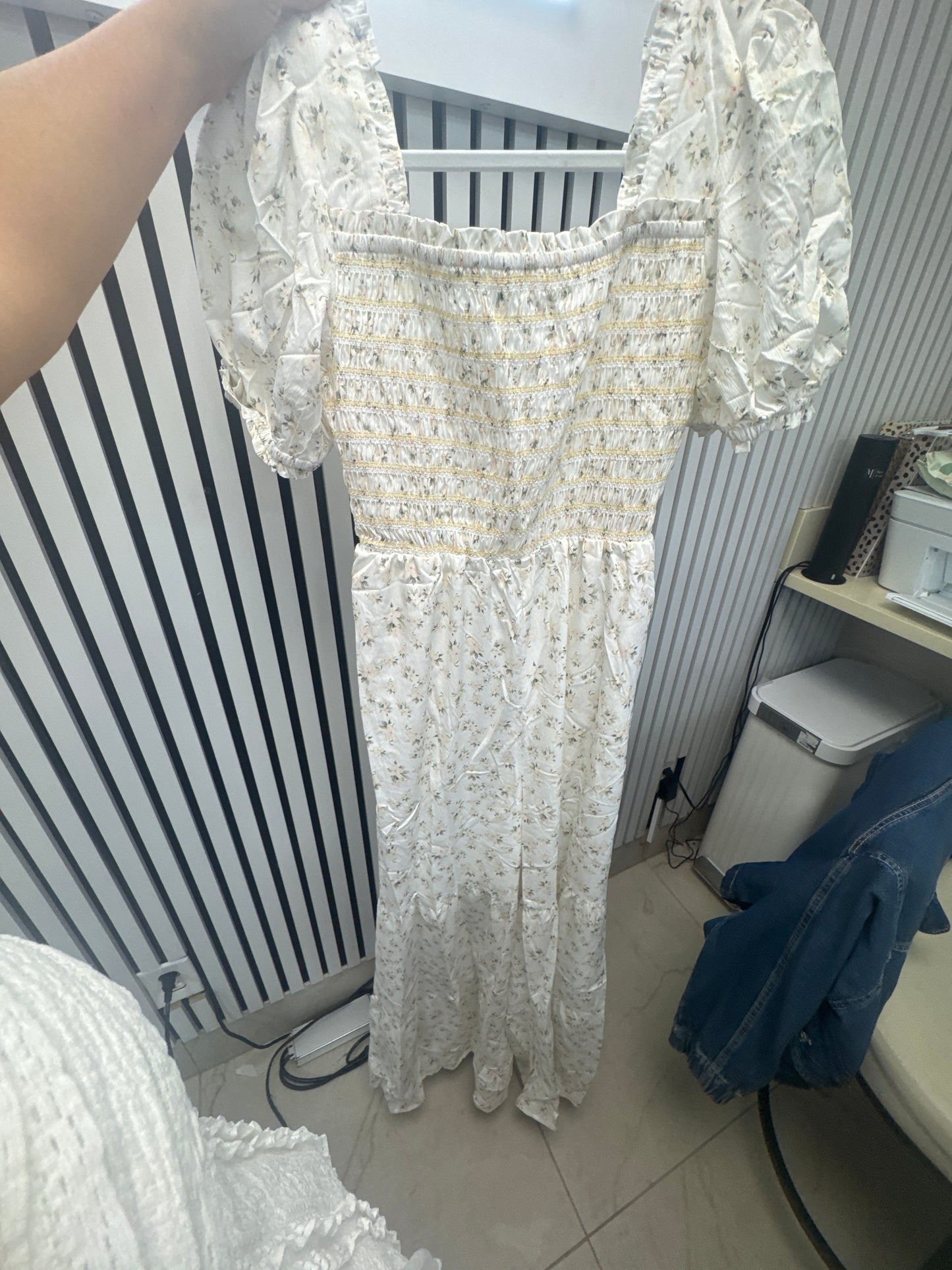 Floral puff sleeve jumpsuit