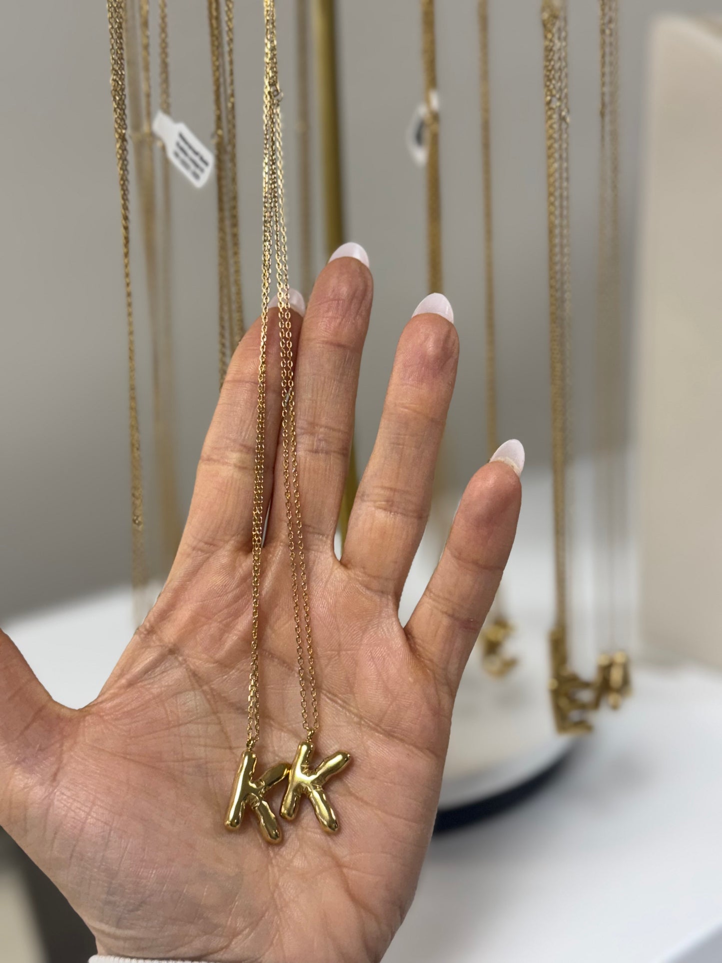 K Initial Gold Necklace