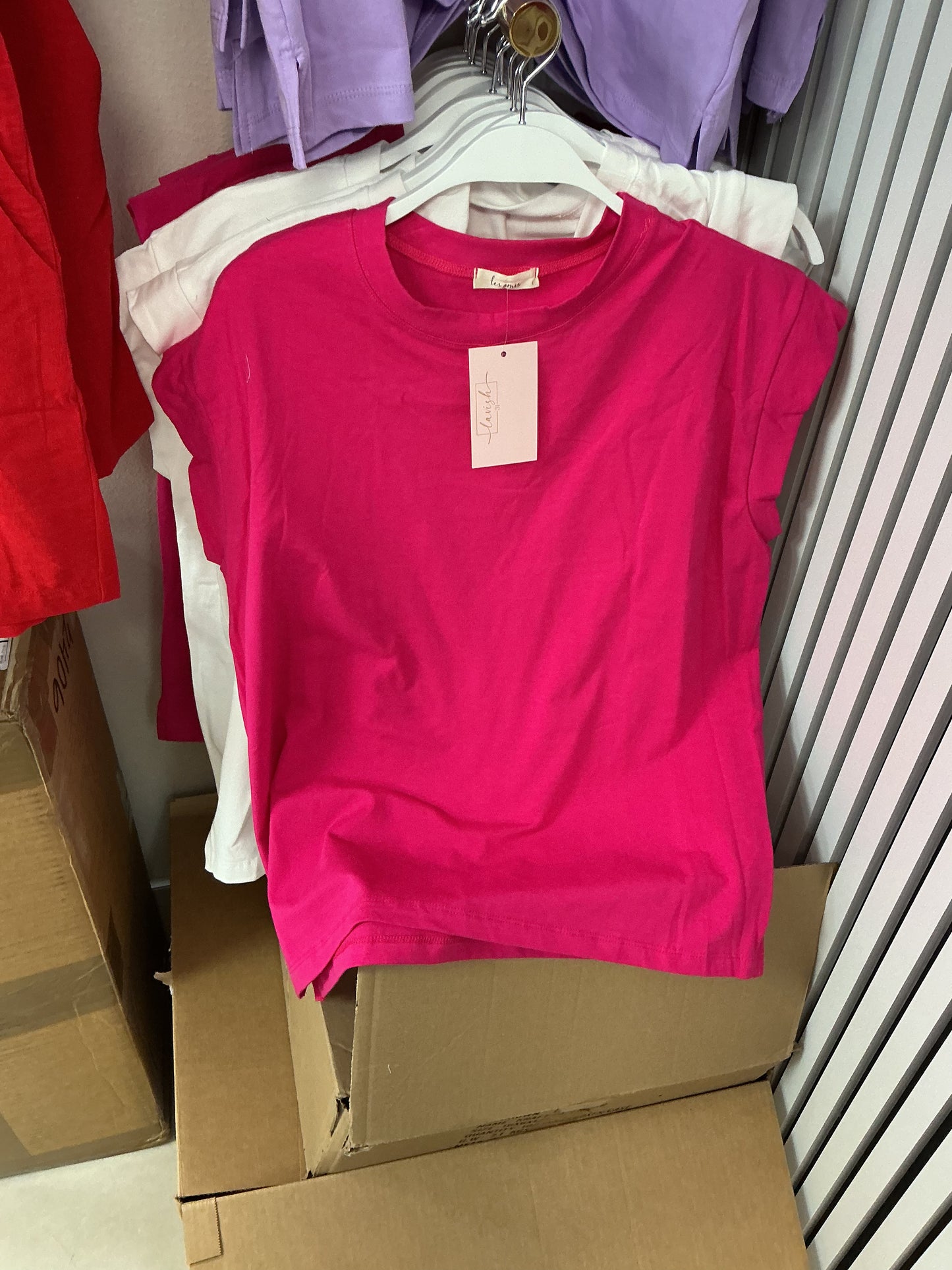 Hot pink short sleeve top