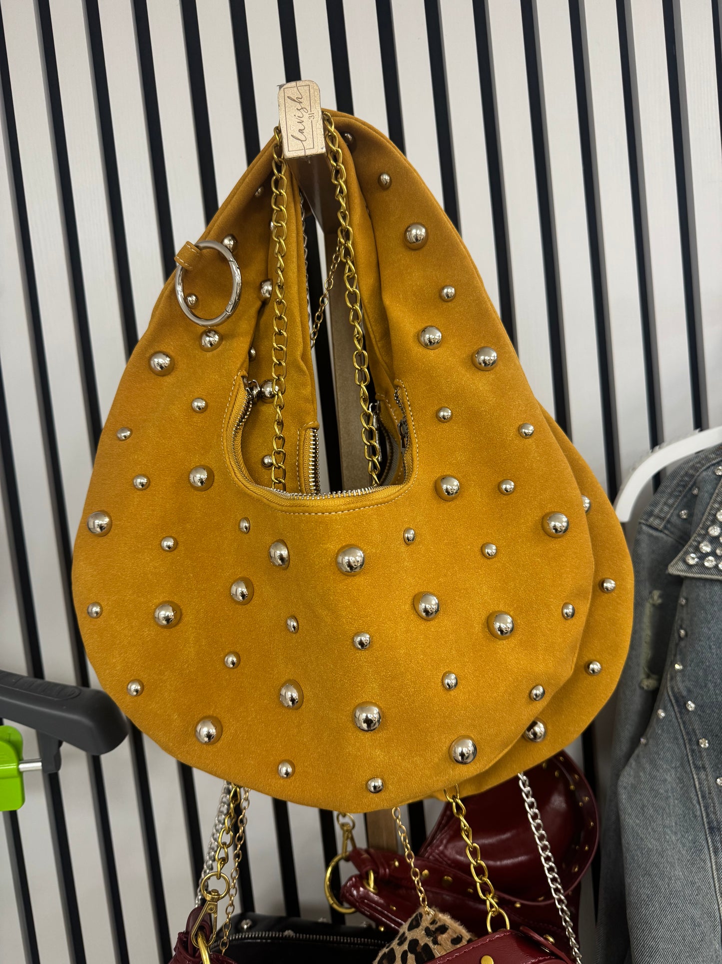 Brown studded purse