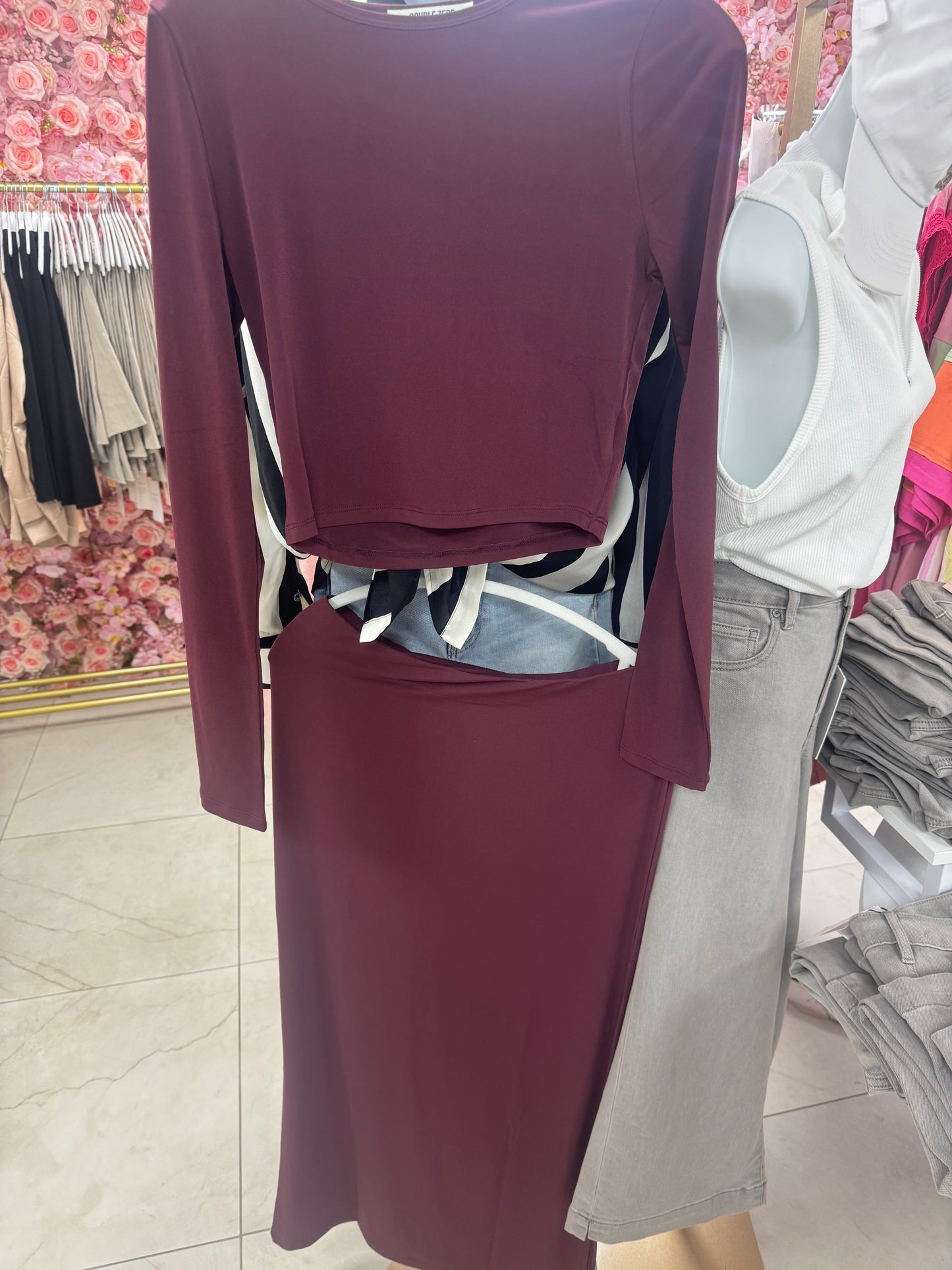 Dark cherry two piece set