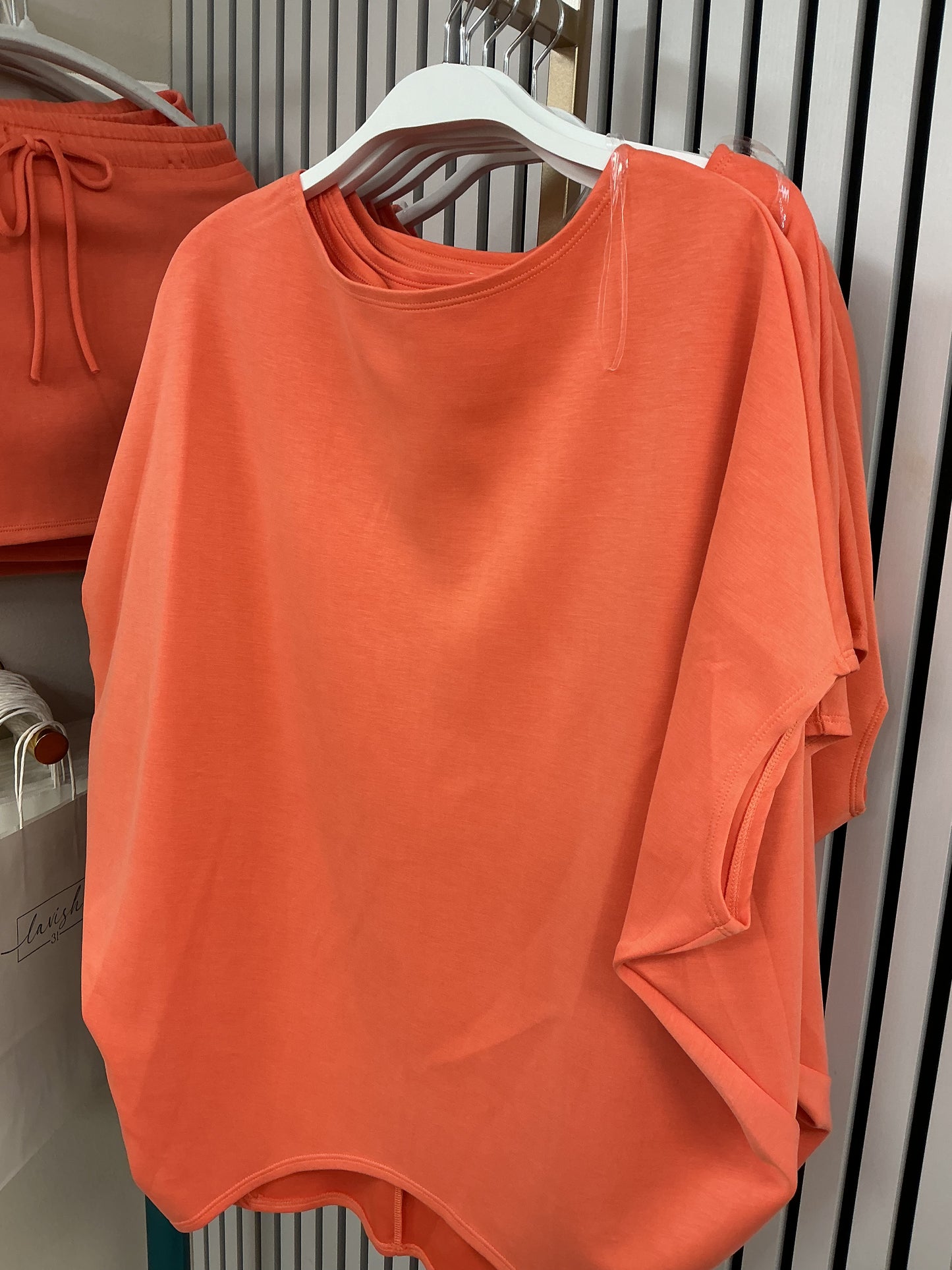Orange flowy short sleeve top