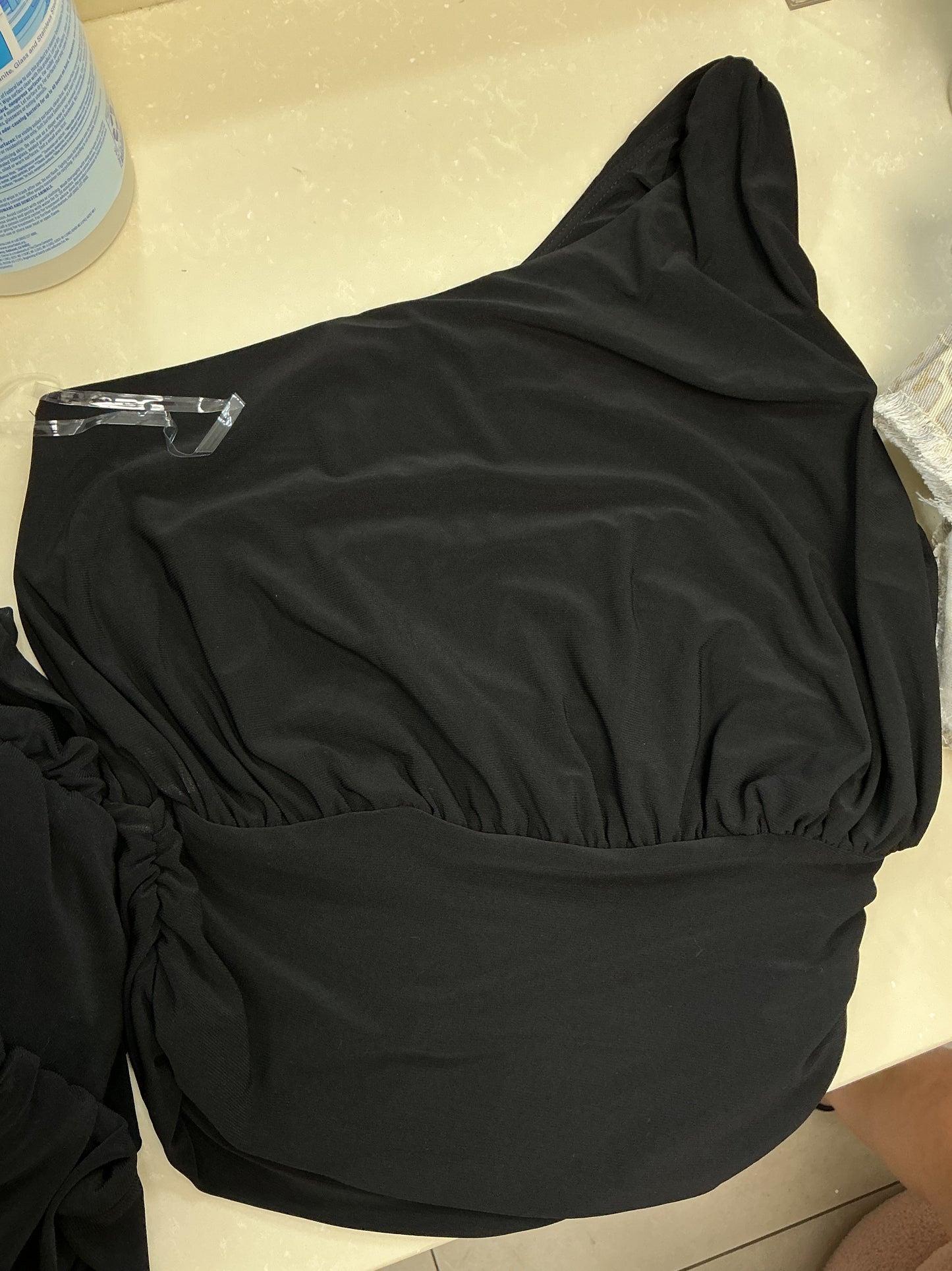 Black one shoulder top