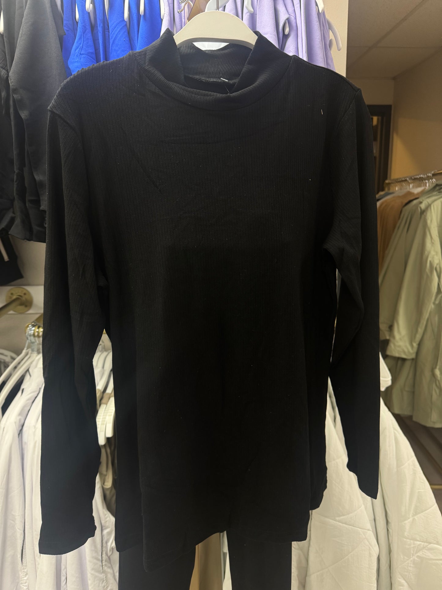 Black ribbed long sleeve