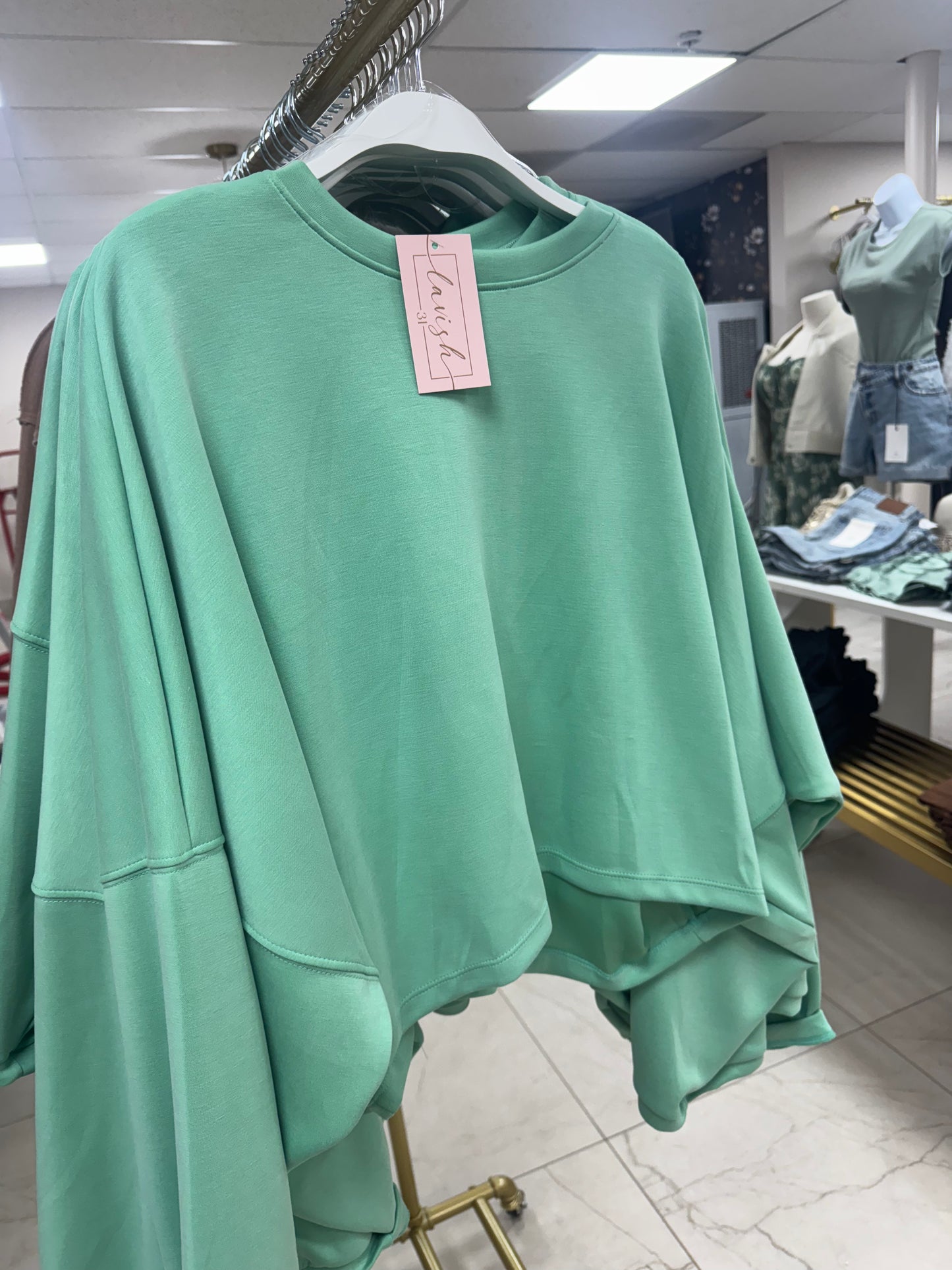Pistachio long sleeve lounge top