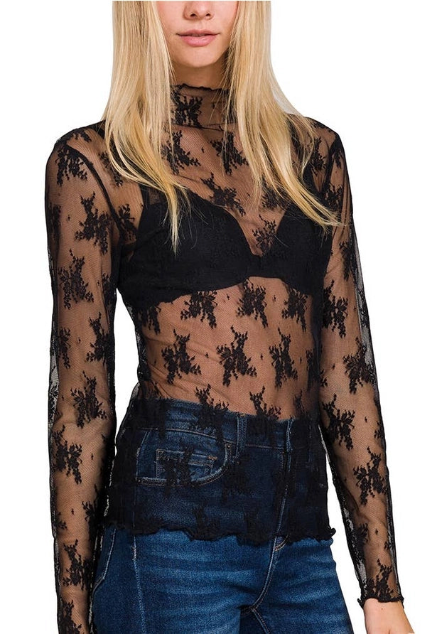 Black lace top