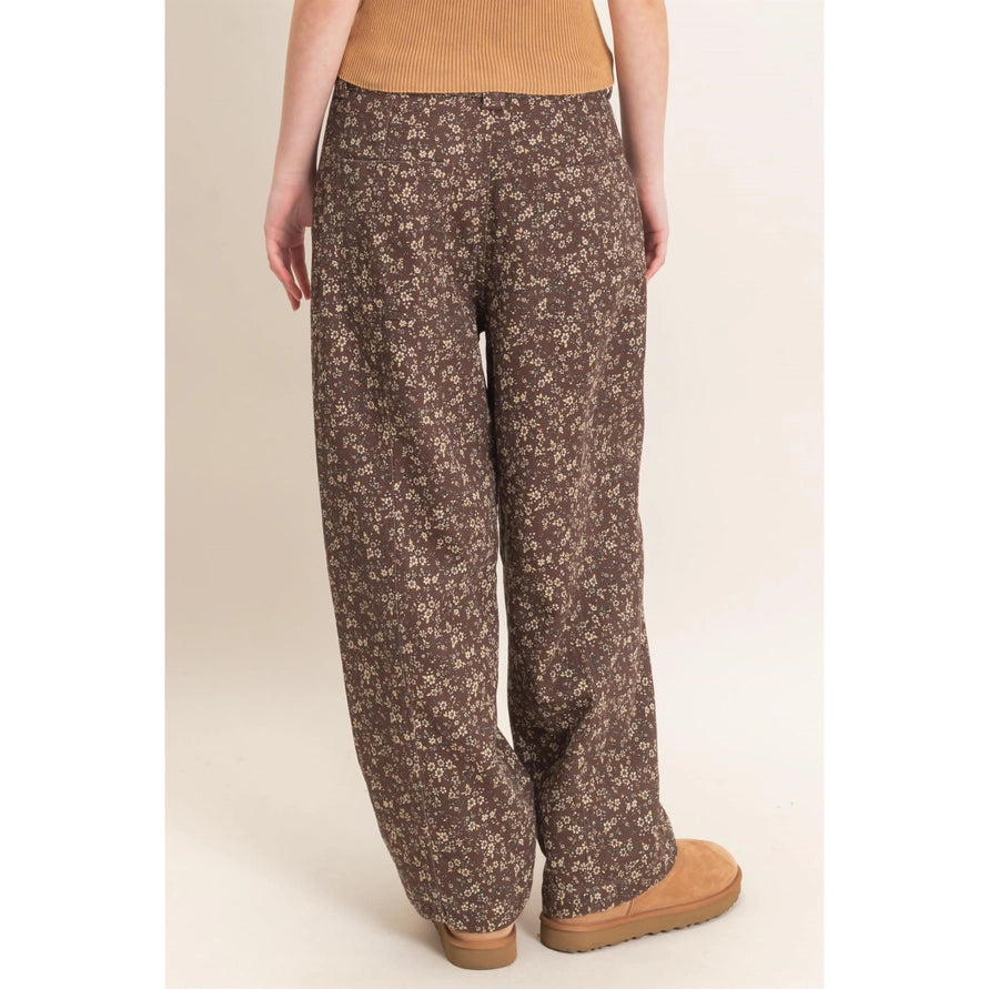 Brown floral pants