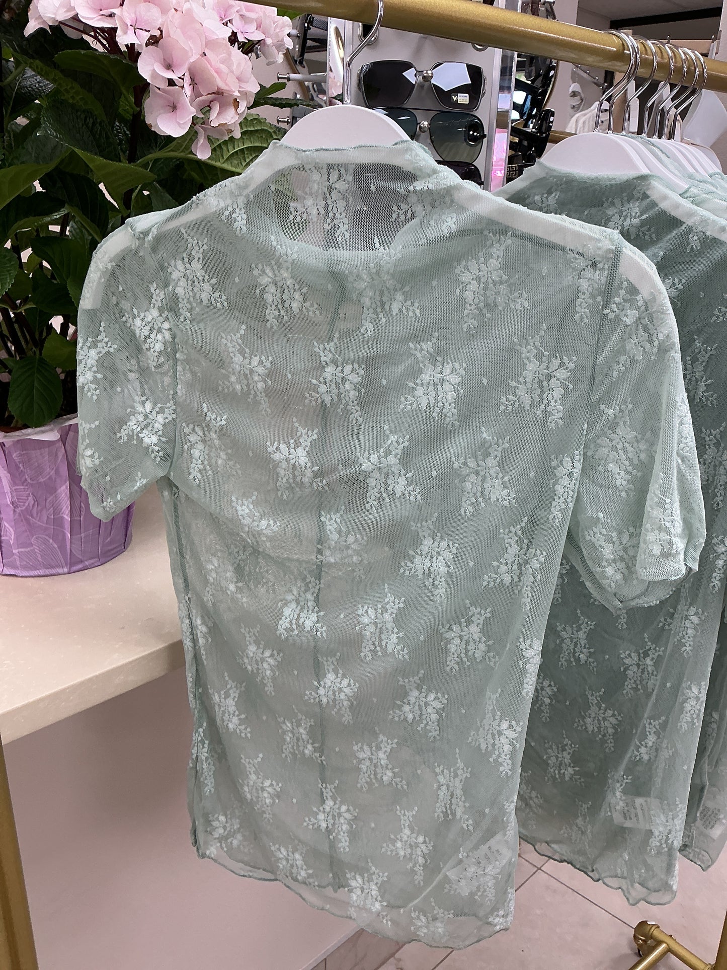 Teal lace top