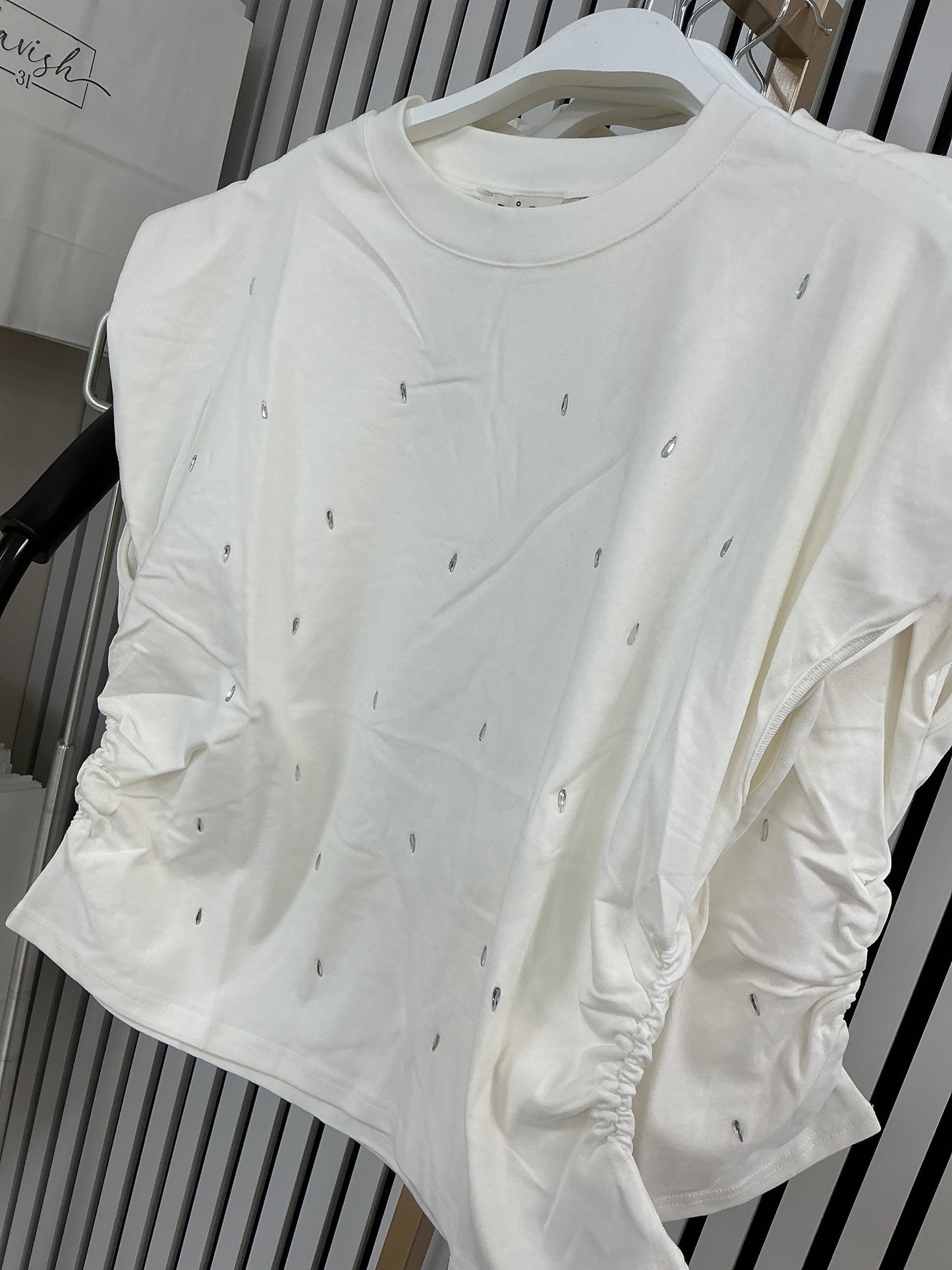 Bling white top