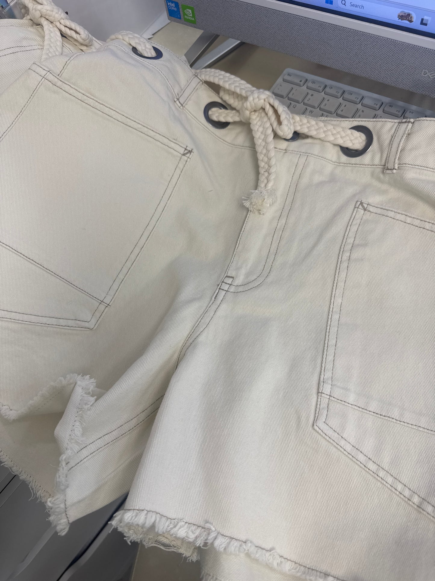 Off white beige shorts